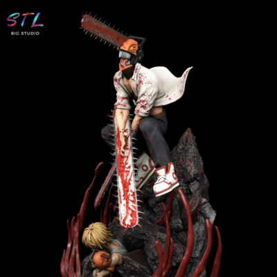 denji stl chainsaw man diorama impresion 3d