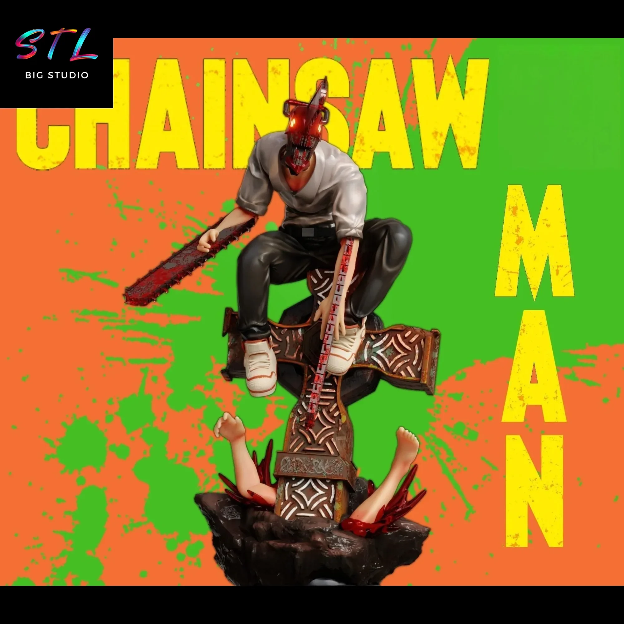 denji stl chainsaw man impresion 3d