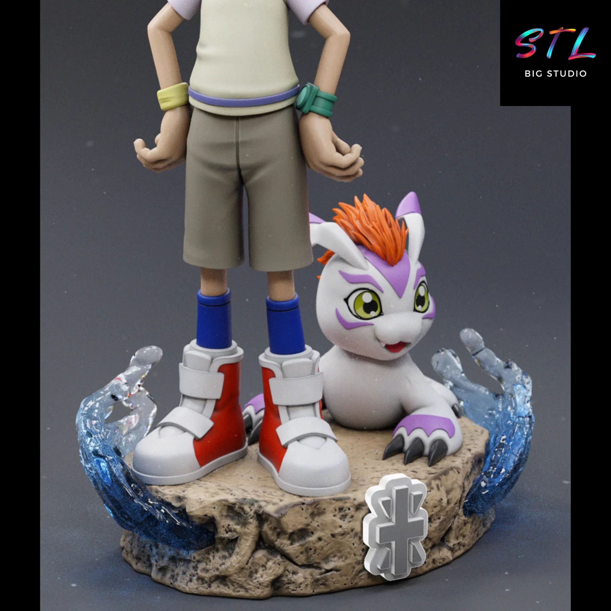 digimon stl joe y gomamon stl anime diorama digimon stl joe y gomamon stl anime diorama