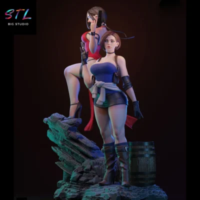 diorama ada wong y jill valentine stl resident evil figura impresion 3d