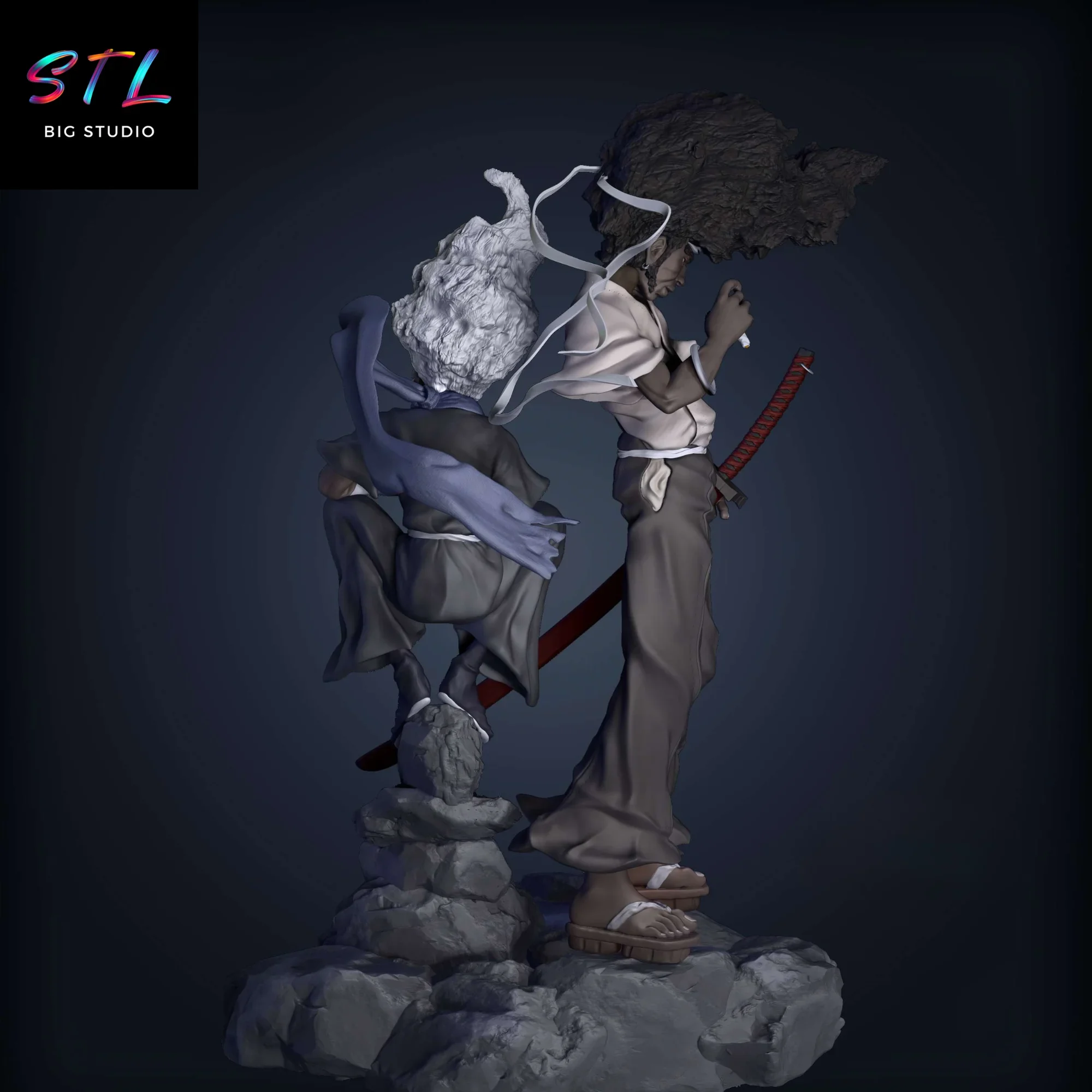 diorama afro samurai stl para impresion 3d diorama afro samurai stl para impresion 3d