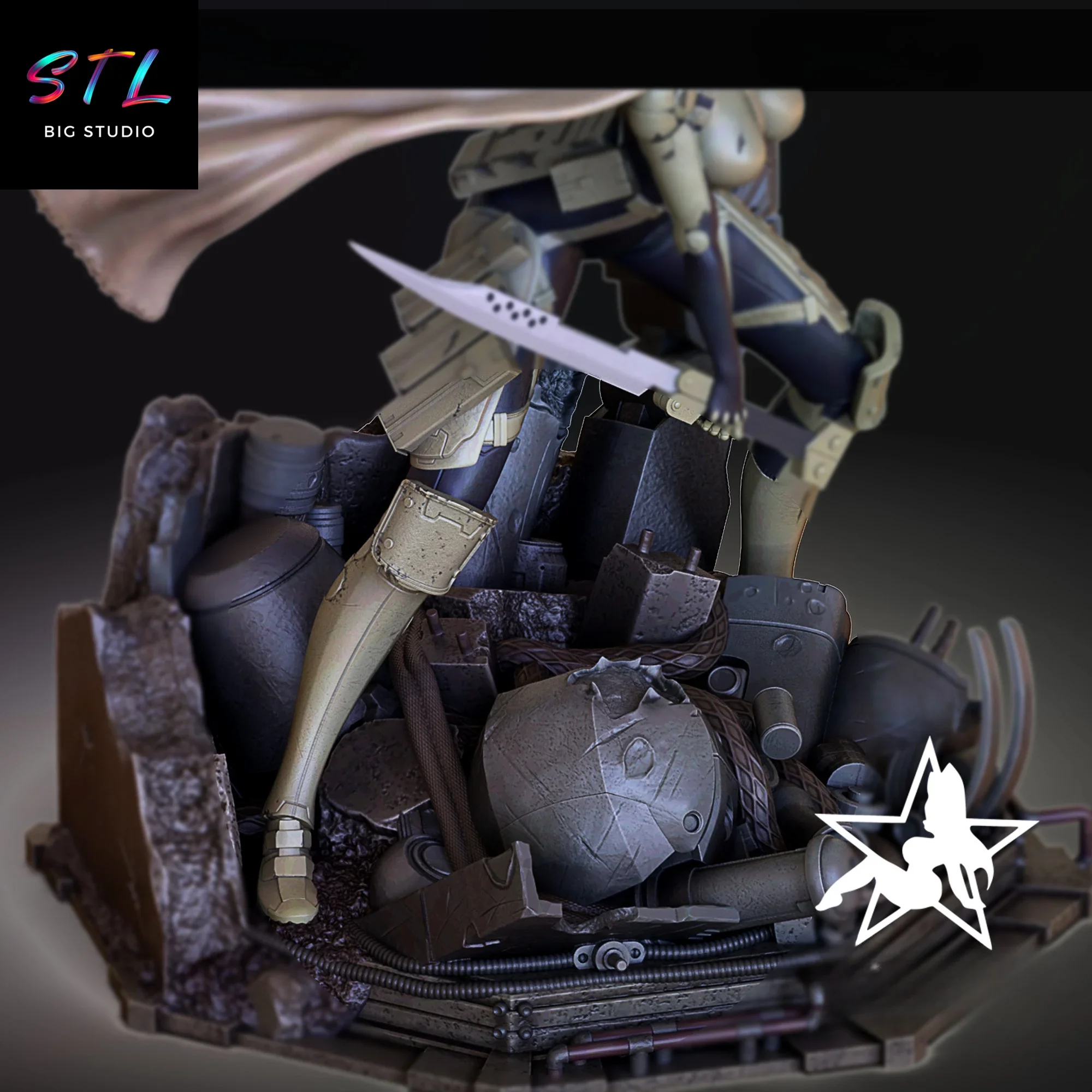 diorama alita battle angel stl impresion 3d figura diorama alita battle angel stl impresion 3d figura