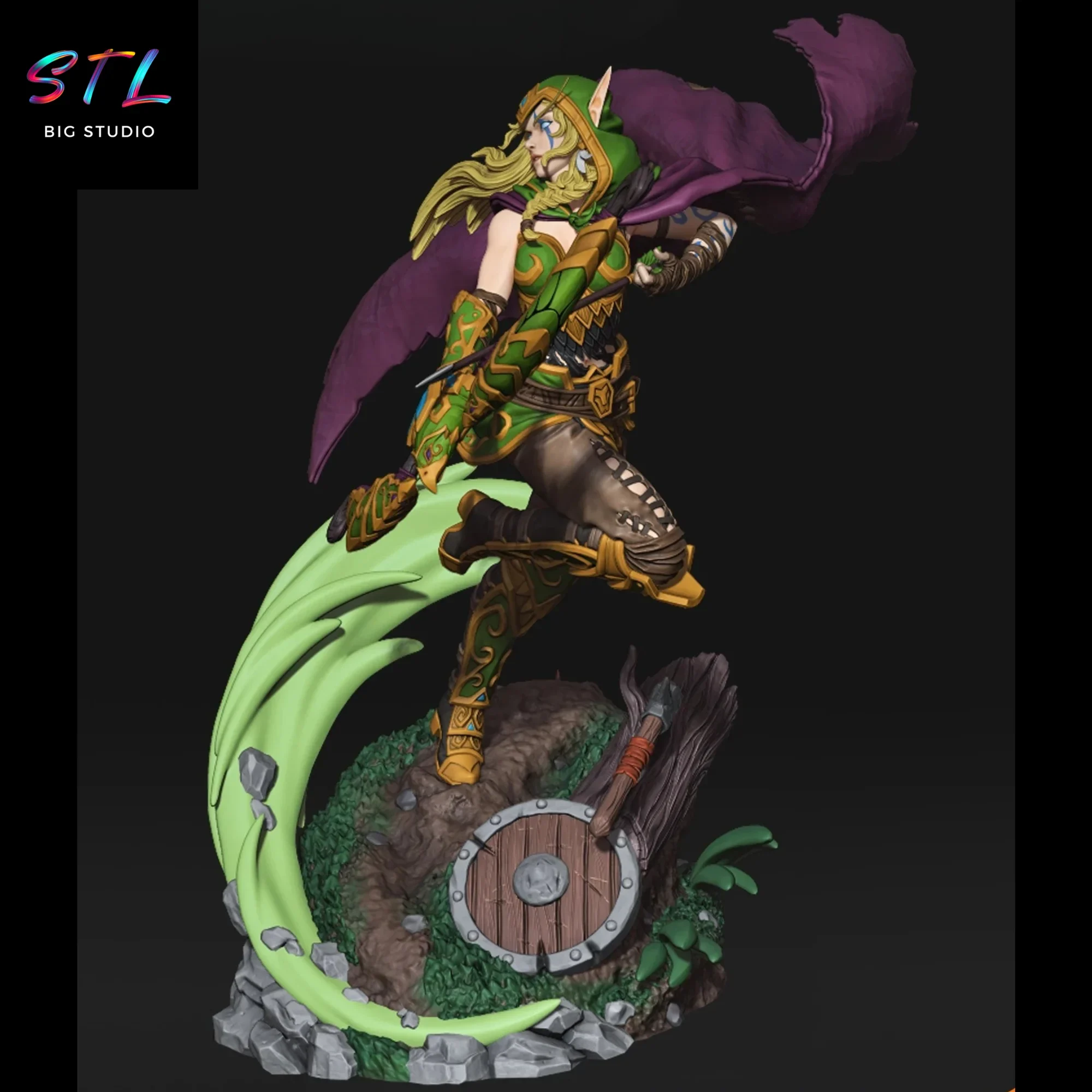 diorama alleria windrunner stl world of warcraft impresion 3d diorama alleria windrunner stl world of warcraft impresion 3d
