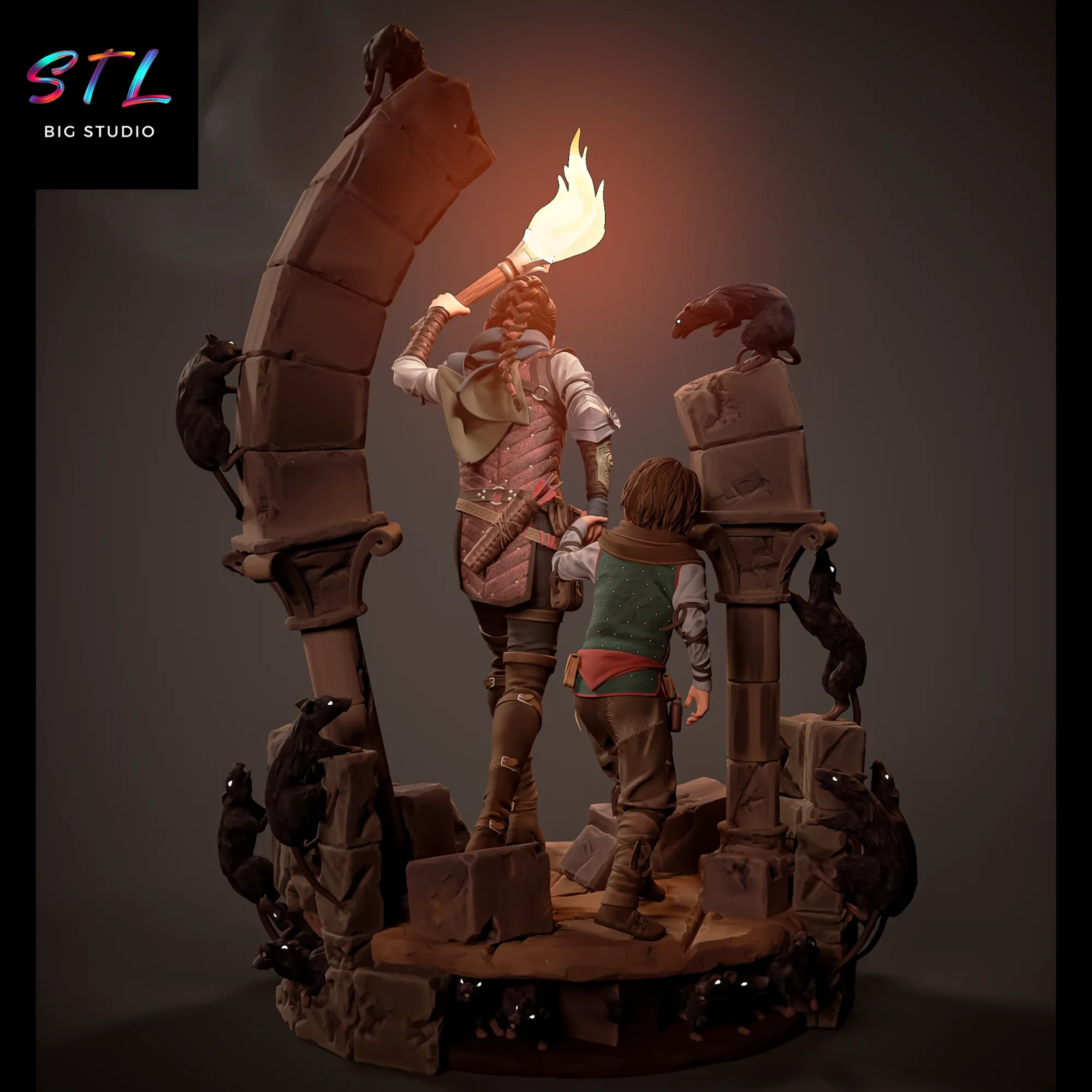 diorama amicia y hugo stl impresion 3d figura a plague tale diorama amicia y hugo stl impresion 3d figura a plague tale