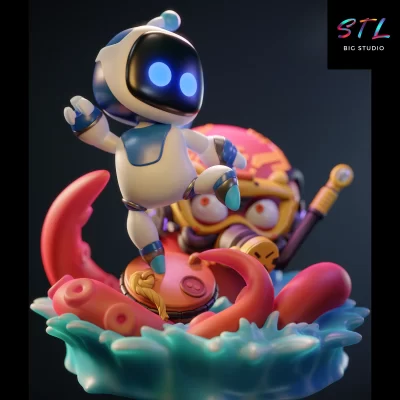 diorama astro bot stl playstation impresion 3d