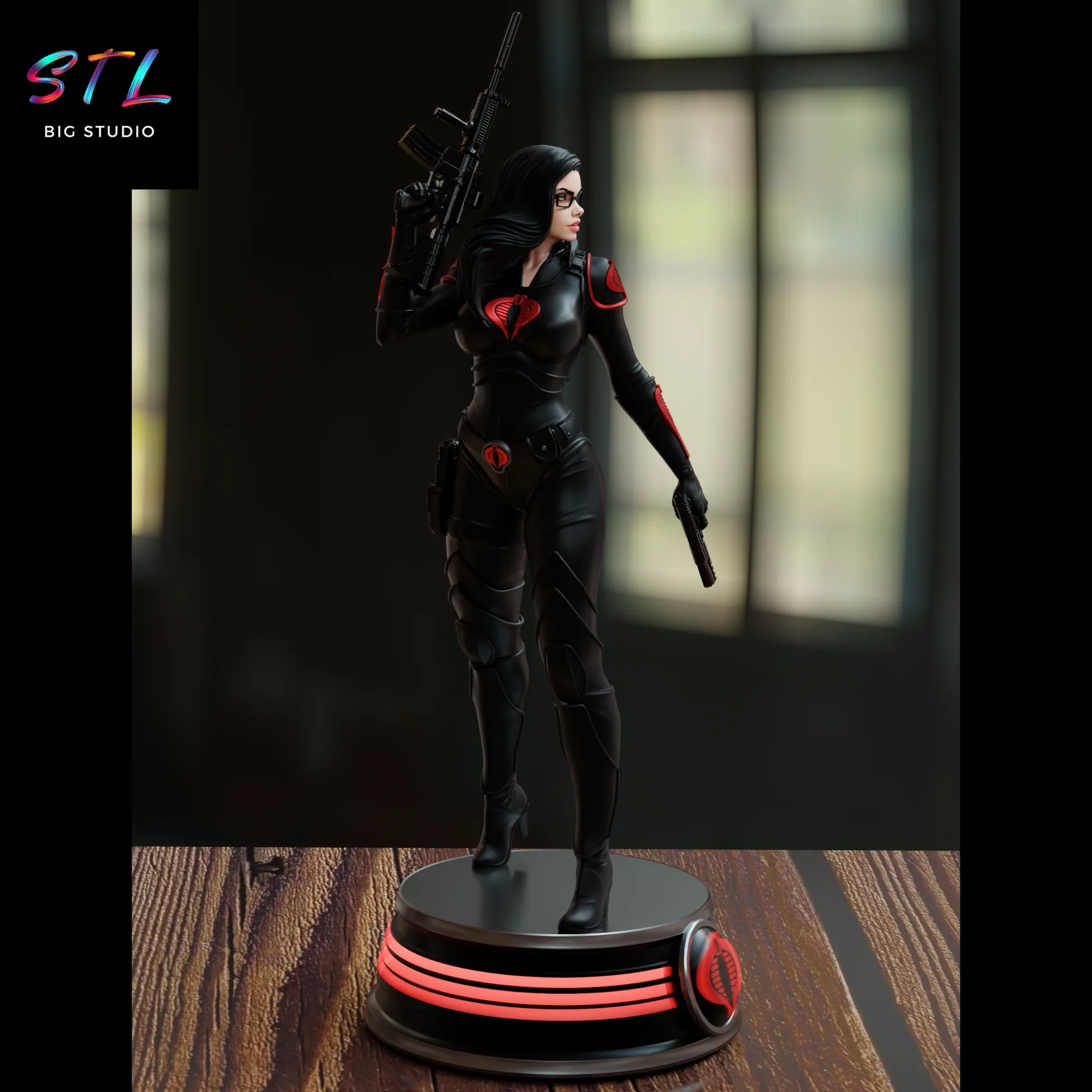 diorama baronesa stl G.I. Joe figura impresion 3d diorama baronesa stl G.I. Joe figura impresion 3d