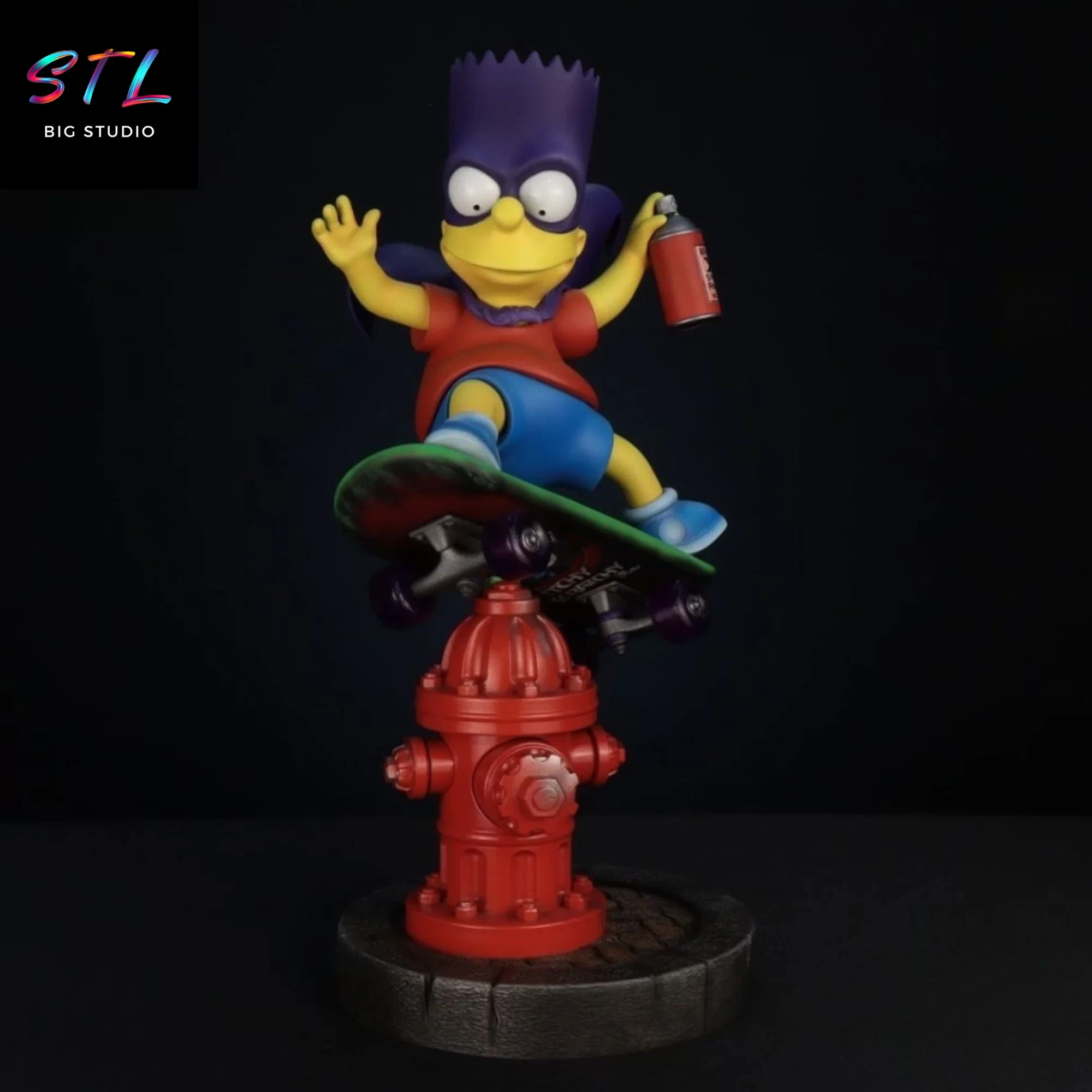 diorama bart simpson stl bartman imprimir 3d figura diorama bart simpson stl bartman imprimir 3d figura