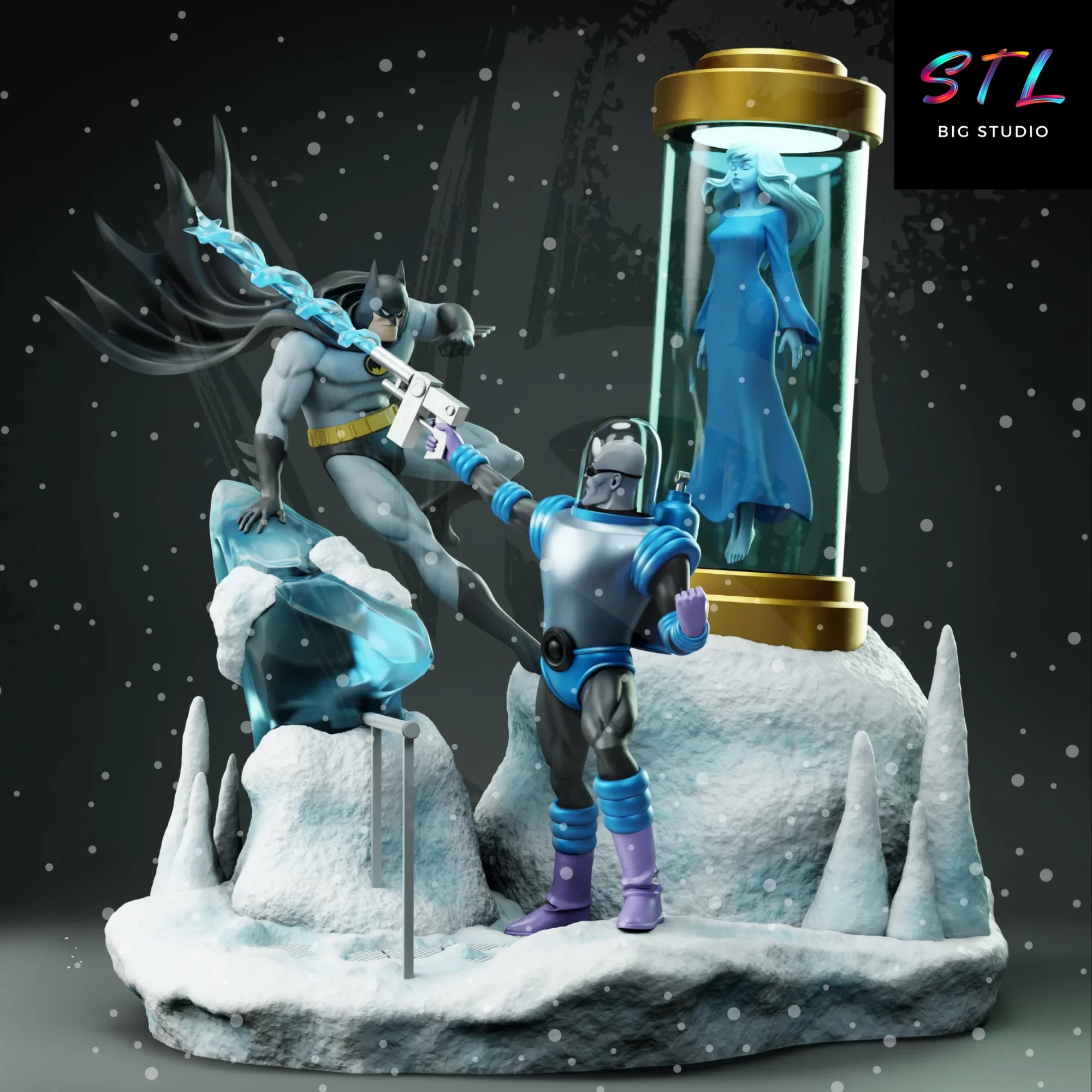 diorama batman vs mr freeze stl impresion 3d dc diorama batman vs mr freeze stl impresion 3d dc