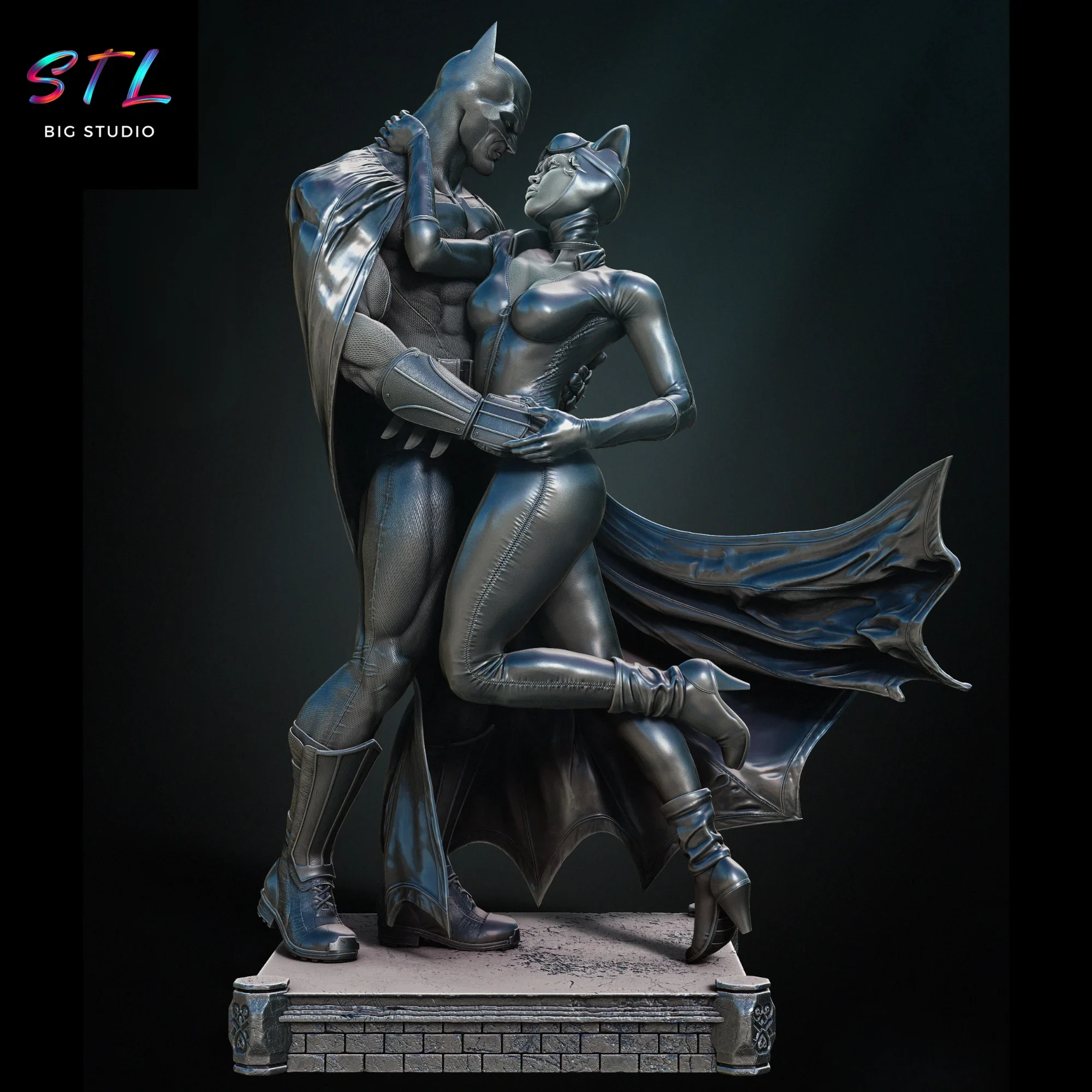 diorama batman y catwoman stl dc para impresion 3d diorama batman y catwoman stl dc para impresion 3d