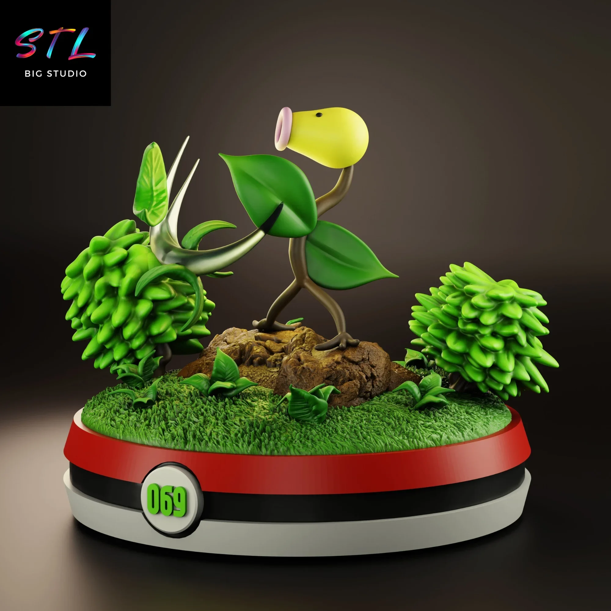 diorama bellsprout stl figura pokemon para impresion 3d diorama bellsprout stl figura pokemon para impresion 3d