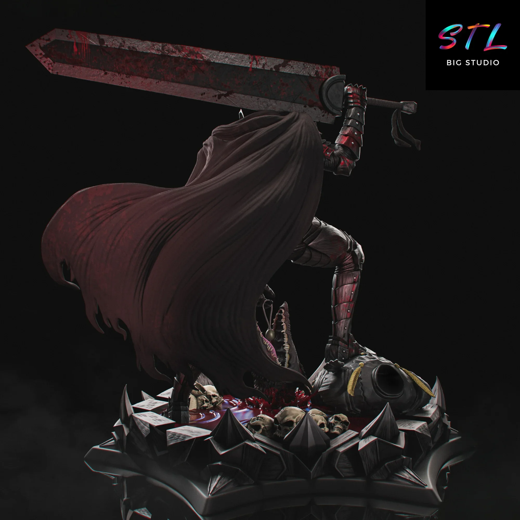 diorama berserk stl impresion 3d figura guts diorama berserk stl impresion 3d figura guts