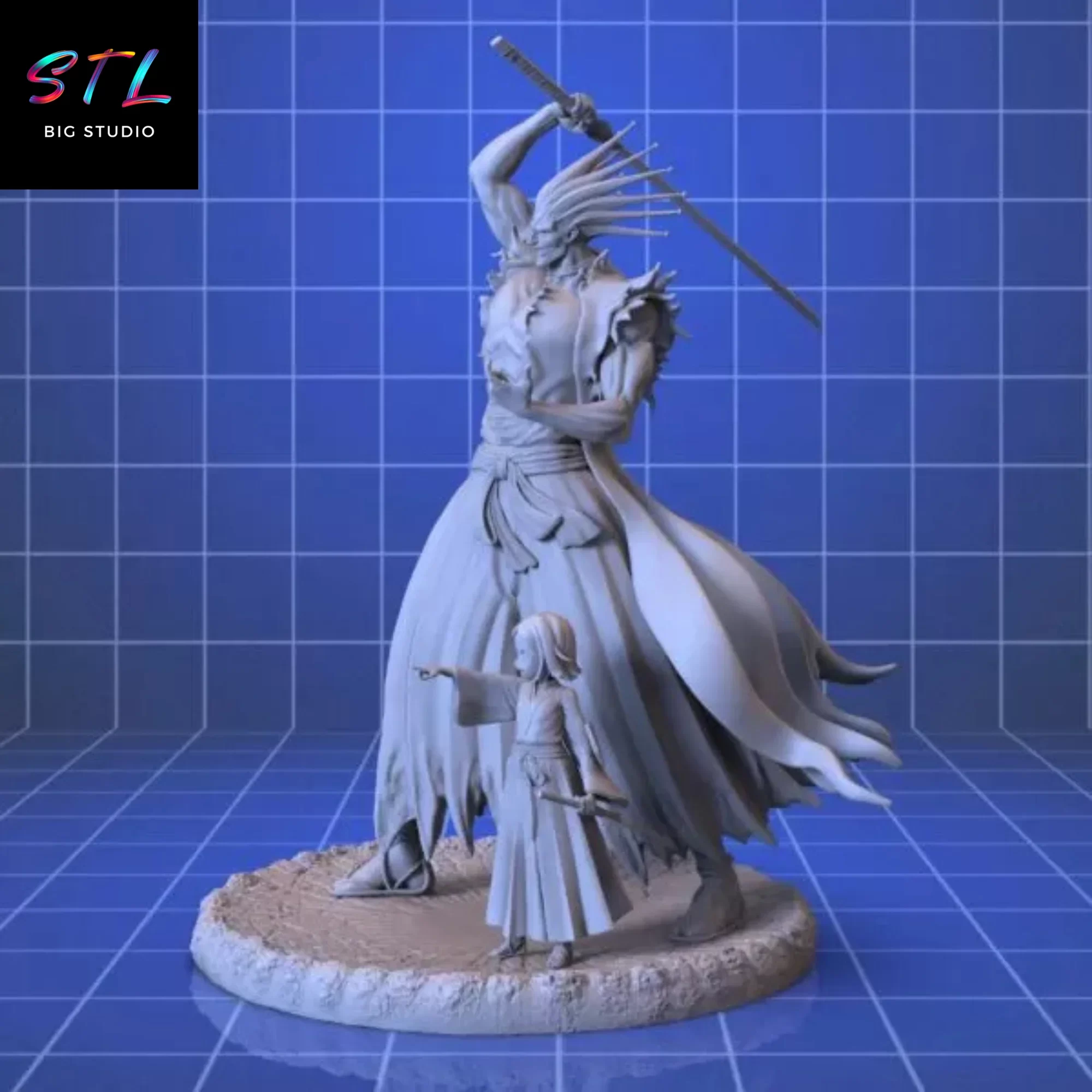 diorama bleach kenpachi yachiru stl diorama bleach kenpachi yachiru stl