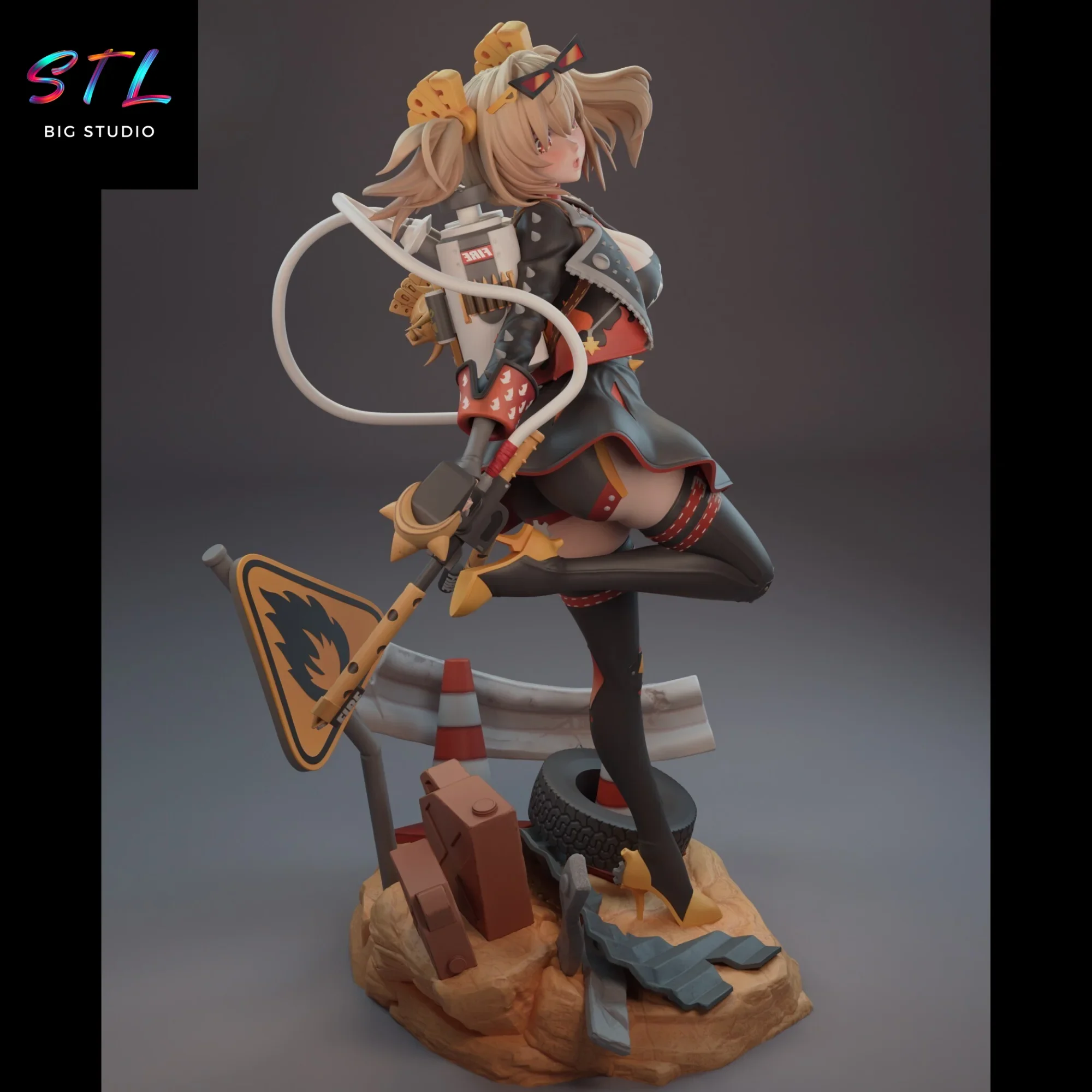 diorama burnice white stl impresion 3d figura zenless zone zero diorama burnice white stl impresion 3d figura zenless zone zero