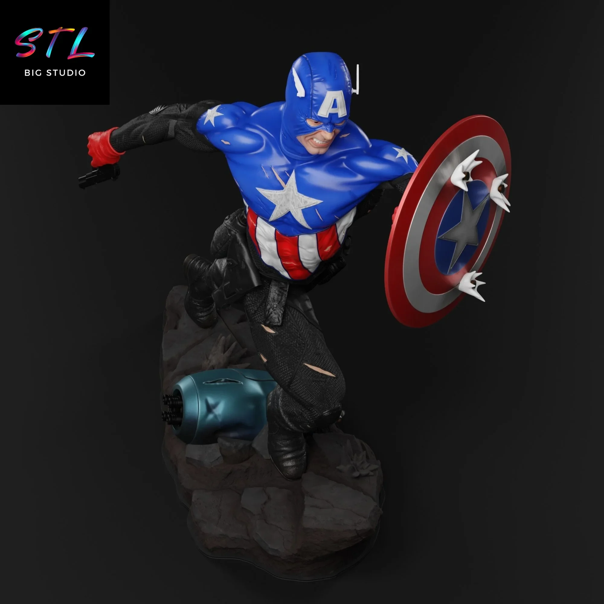 diorama capitan america stl bucky barnes figura impresion 3d diorama capitan america stl bucky barnes figura impresion 3d