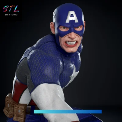 diorama capitan america stl impresion 3d figura marvel
