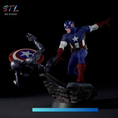 diorama capitan america vs ultron stl impresion 3d