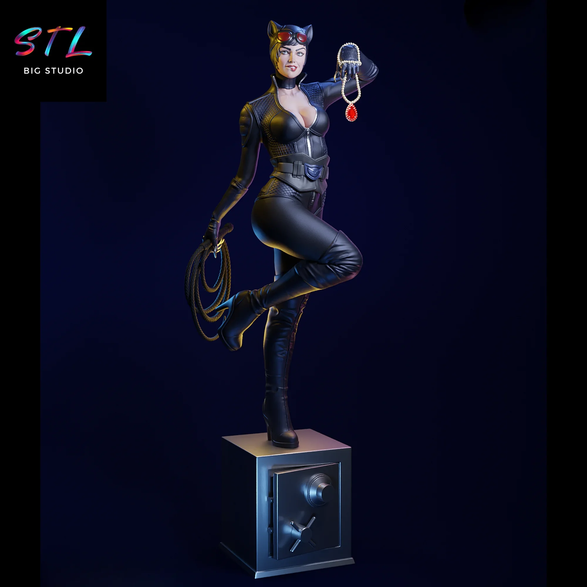 diorama catwoman stl impresion 3d figura dc comics