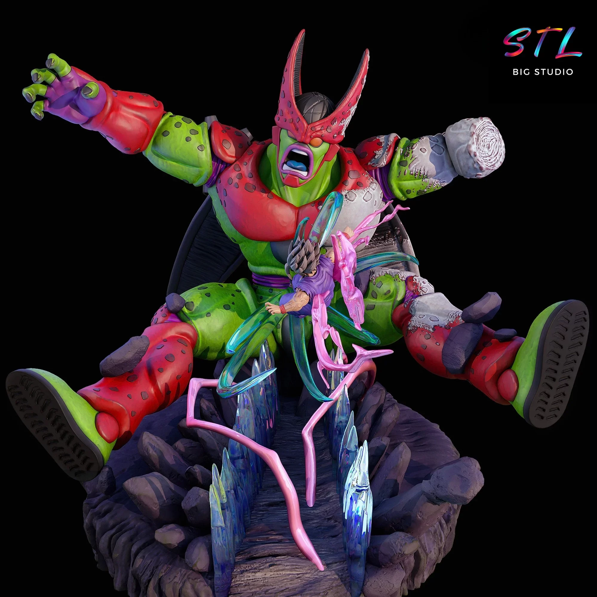 diorama cell max vs gohan modo bestia imprirmir 3d dragon ball diorama cell max vs gohan modo bestia imprirmir 3d dragon ball