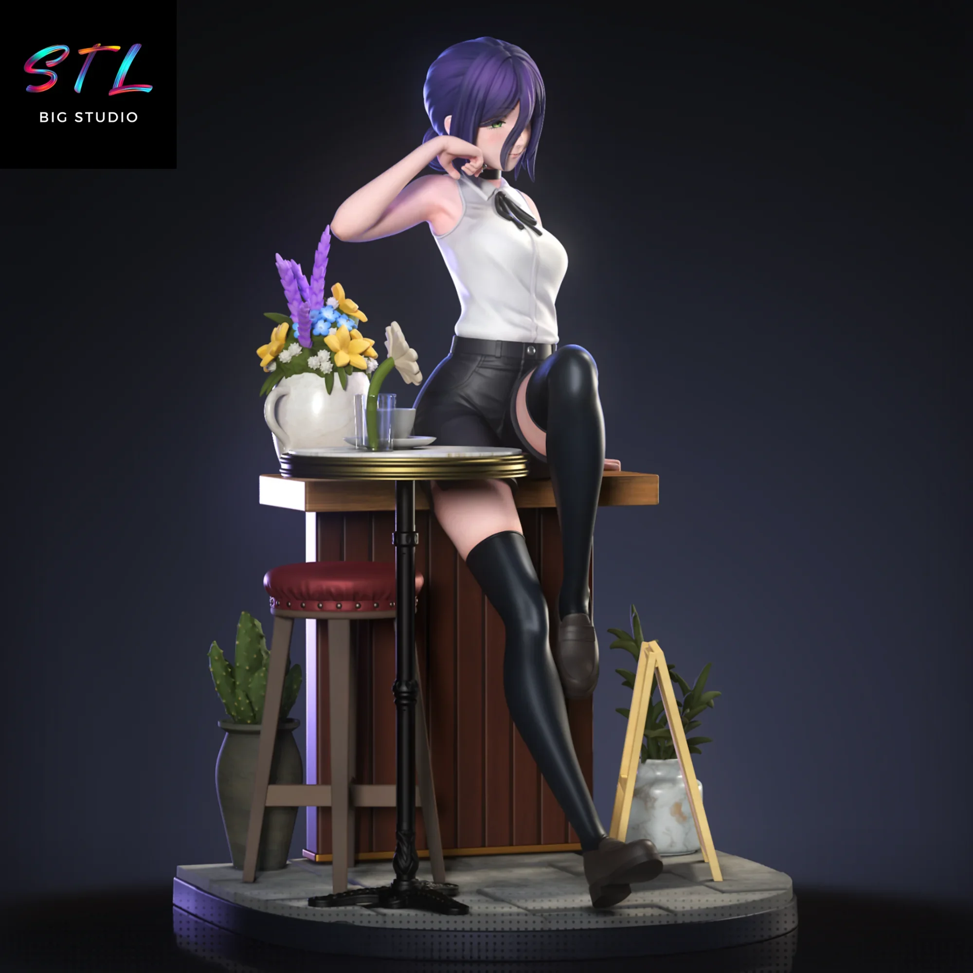 diorama chainsaw man stl impresion 3d figura reze diorama chainsaw man stl impresion 3d figura reze