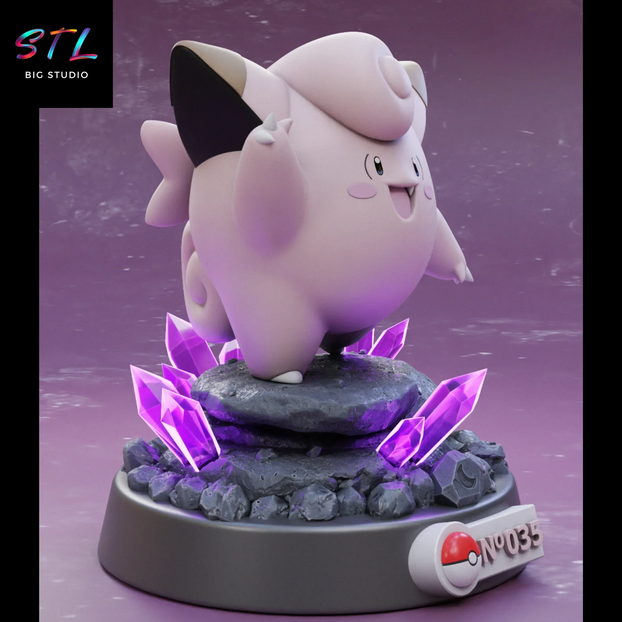 diorama clefairy stl pokemon figura impresion 3d diorama clefairy stl pokemon figura impresion 3d