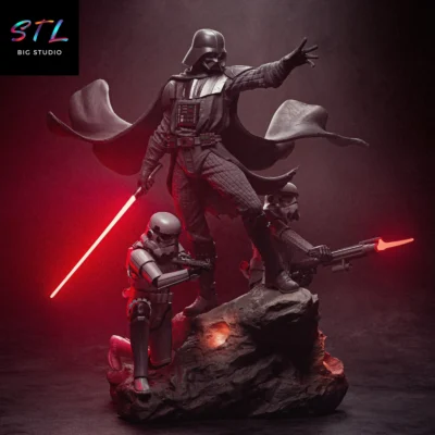 diorama darth vader stl star wars figura impresion 3d