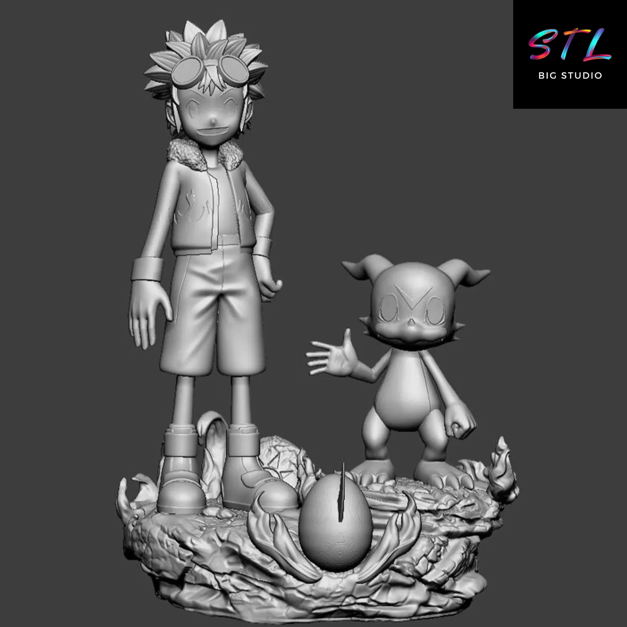 diorama davis y veemon stl impresion 3d digimon adventure diorama davis y veemon stl impresion 3d digimon adventure