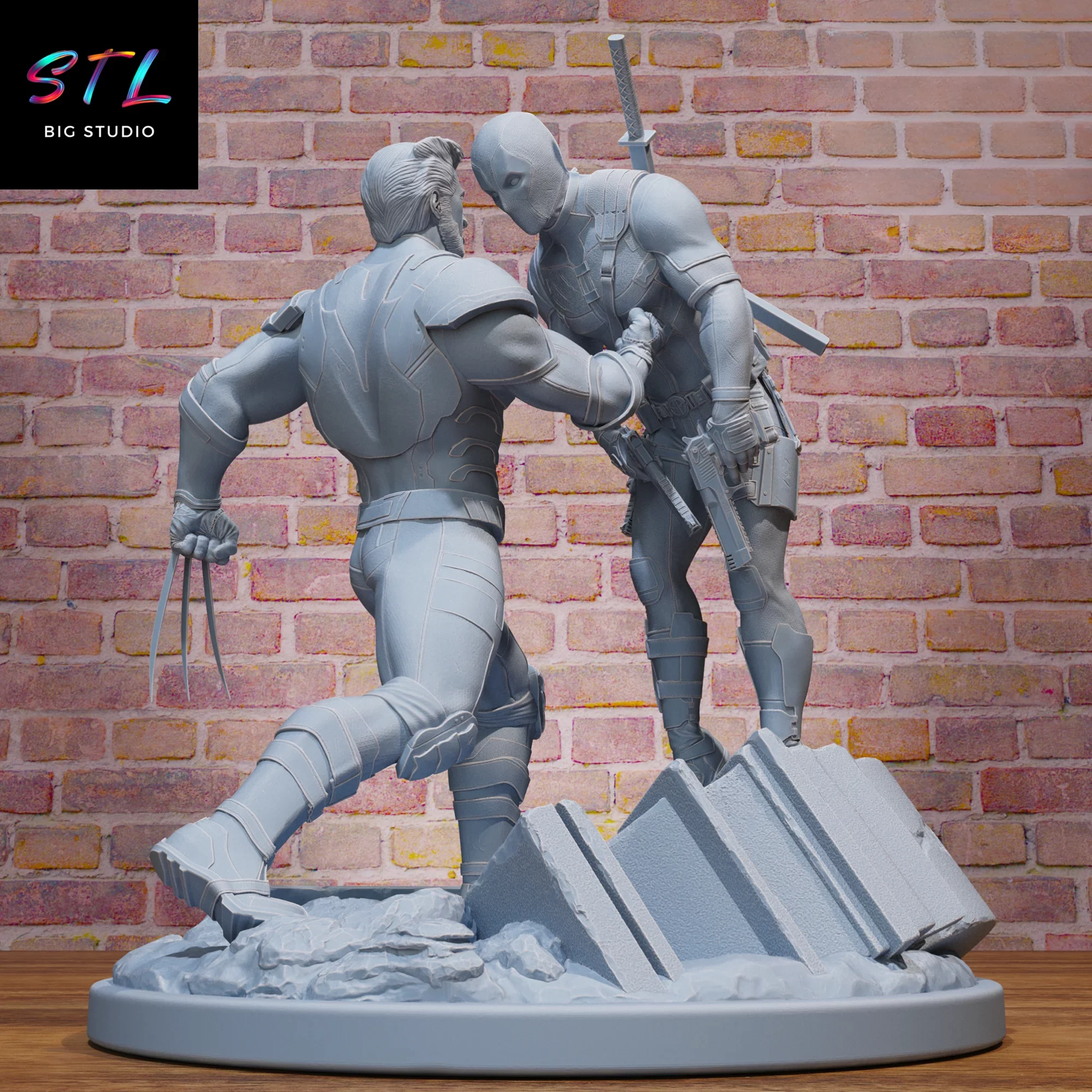 diorama deadpool vs wolverine impresion 3d diorama deadpool vs wolverine impresion 3d
