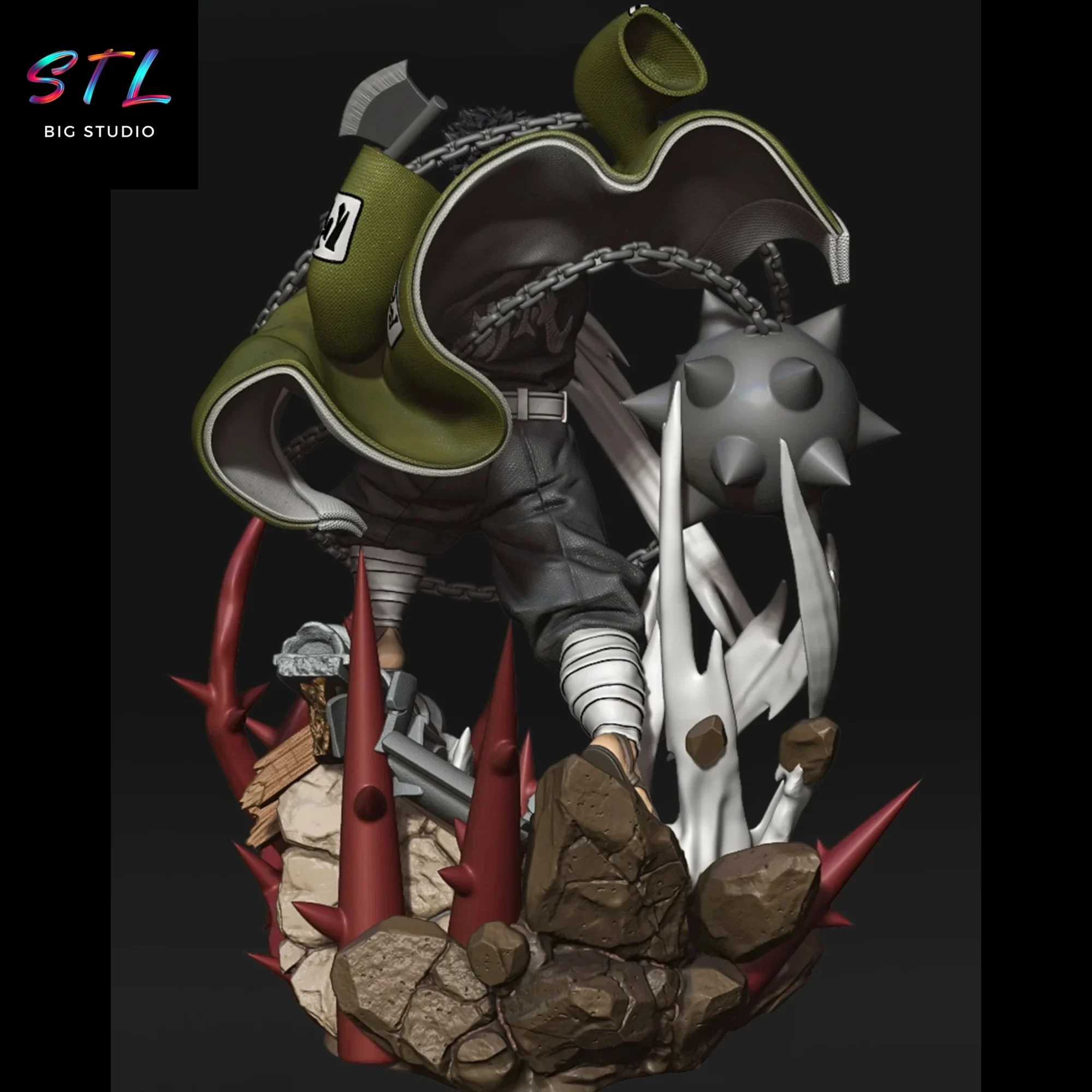 diorama demon slayer stl gyomei himejima impresion 3d diorama demon slayer stl gyomei himejima impresion 3d