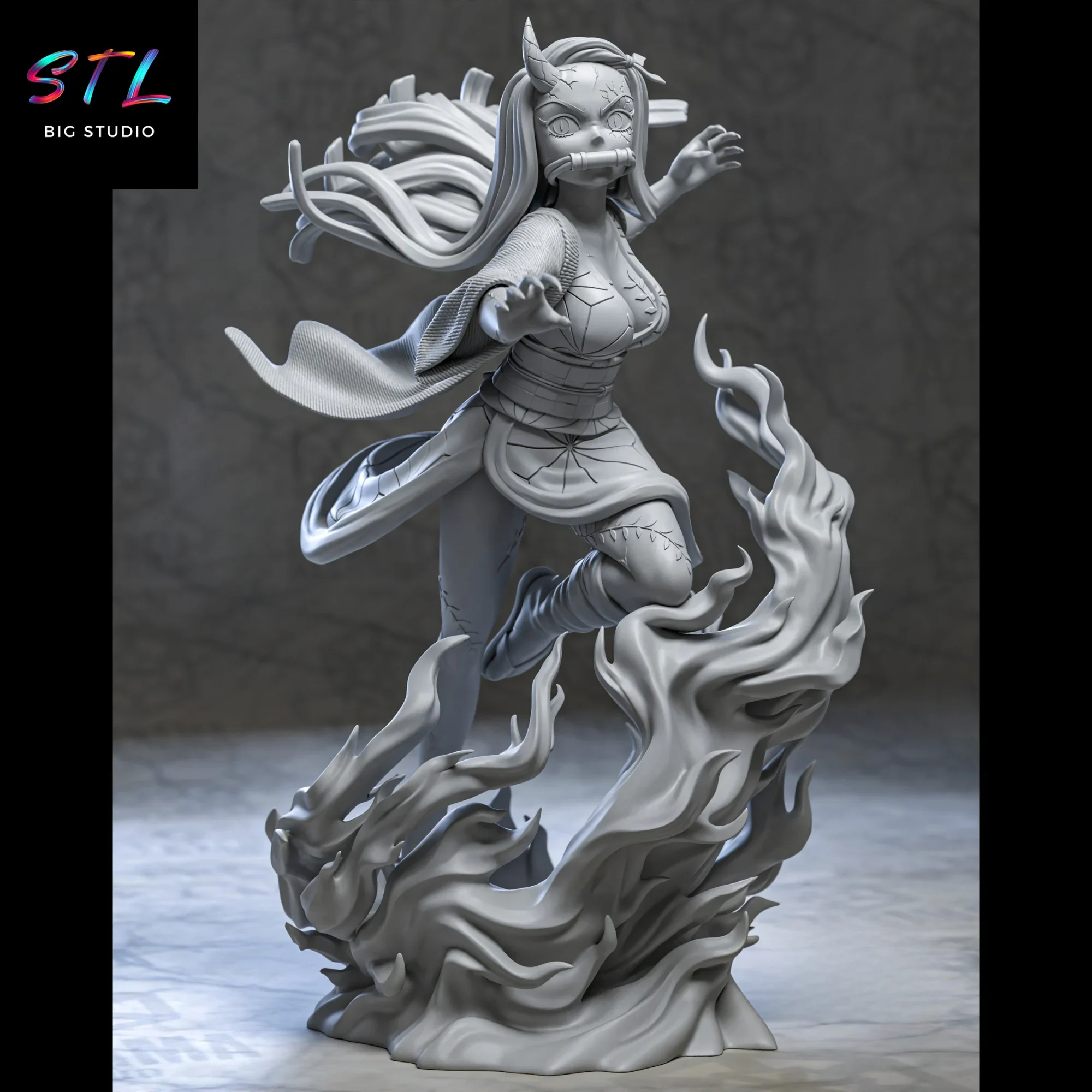 diorama demon slayer stl nezuko figura impresion 3d diorama demon slayer stl nezuko figura impresion 3d