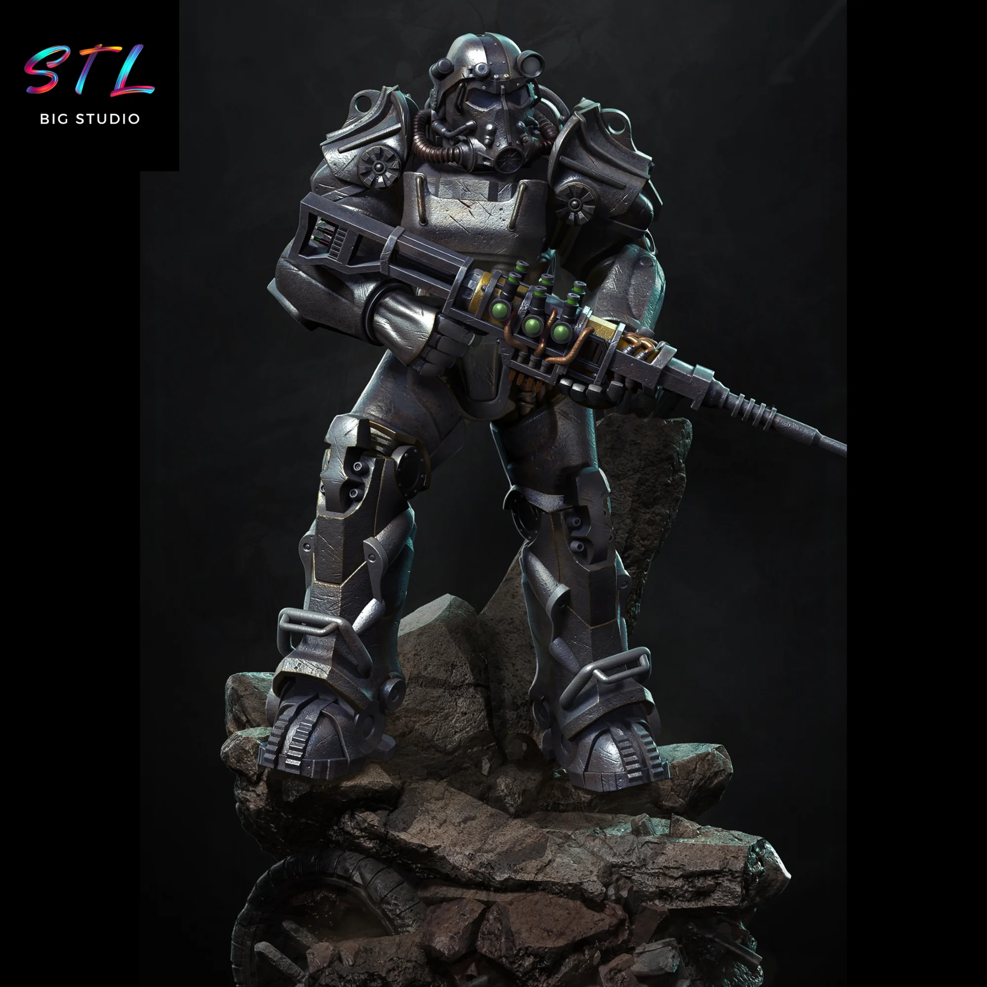 diorama fallout stl t60 power armor para impresion 3d