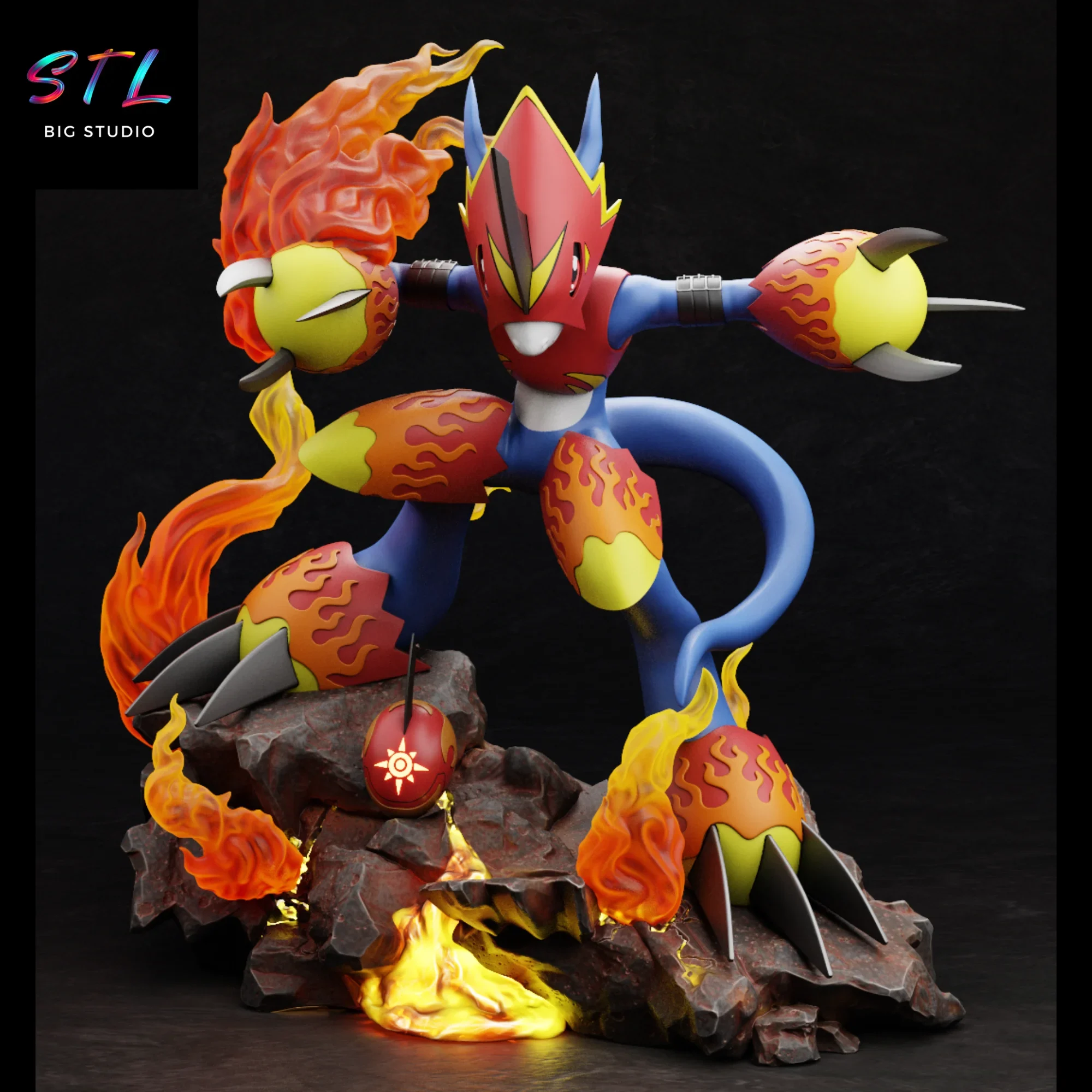 diorama flamedramon stl impresion 3d figura digimon adventure diorama flamedramon stl impresion 3d figura digimon adventure