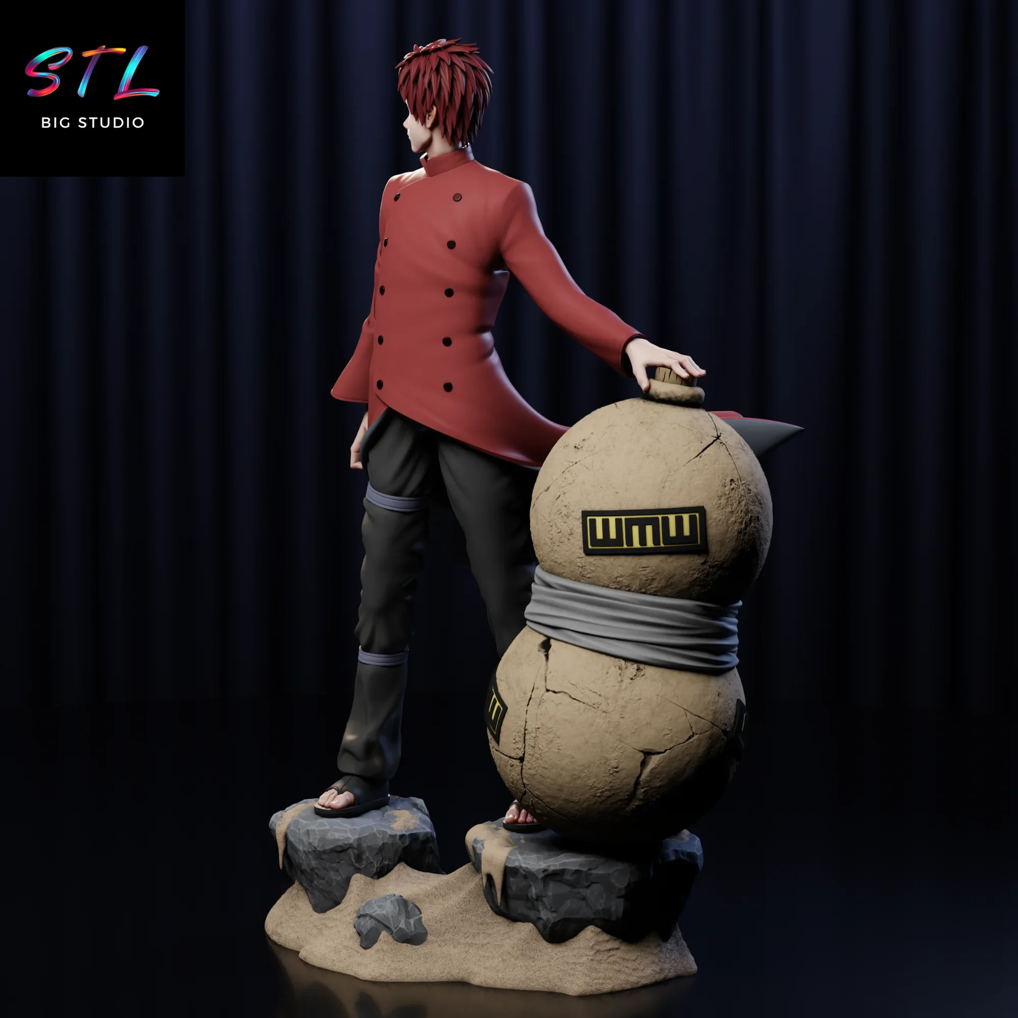 diorama gaara kazekage stl figura impresion 3d naruto diorama gaara kazekage stl figura impresion 3d naruto