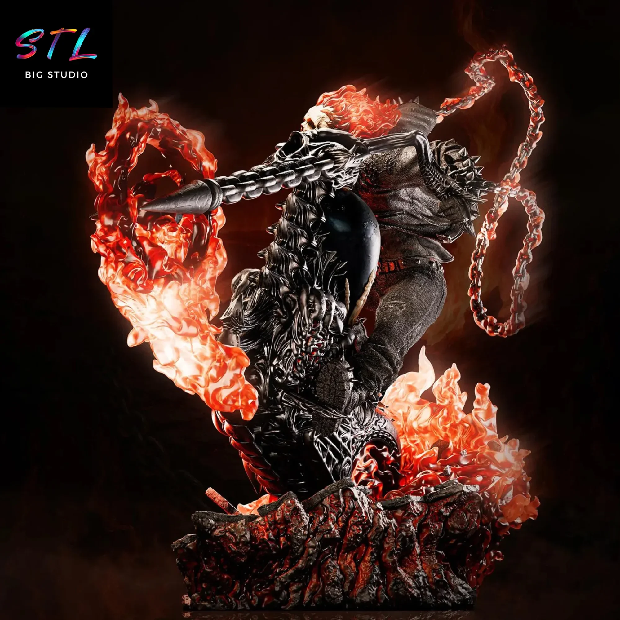 diorama ghost raider stl impresion 3d diorama ghost raider stl impresion 3d