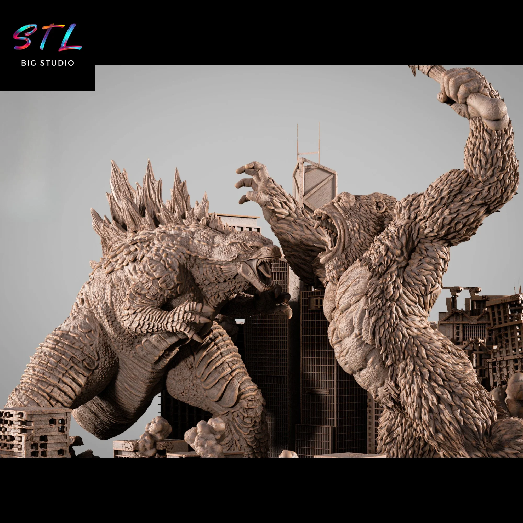 diorama godzilla vs kong stl impresion 3d peliculas diorama godzilla vs kong stl impresion 3d peliculas