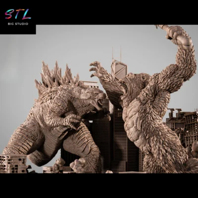 diorama godzilla vs kong stl impresion 3d peliculas