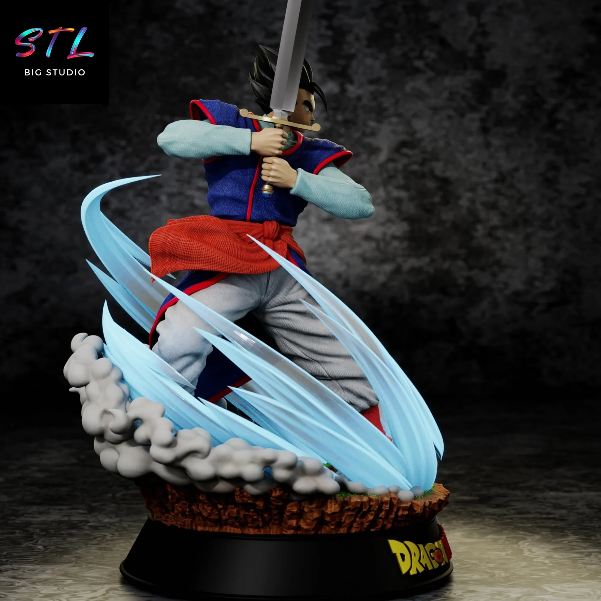 diorama gohan espada z stl impresion 3d bola de dragon diorama gohan espada z stl impresion 3d bola de dragon