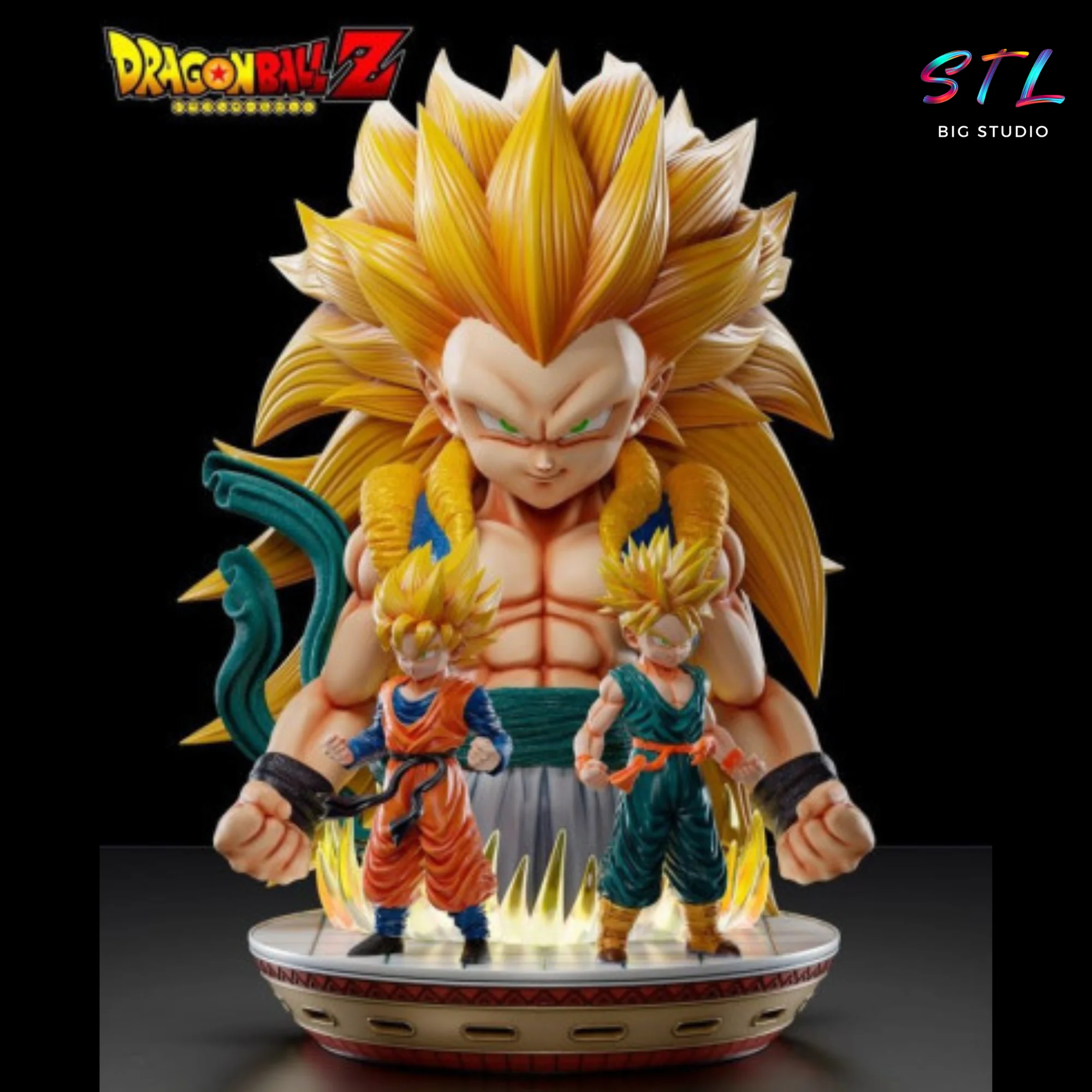 diorama gotenks ssj3 stl impresion 3d dragon ball