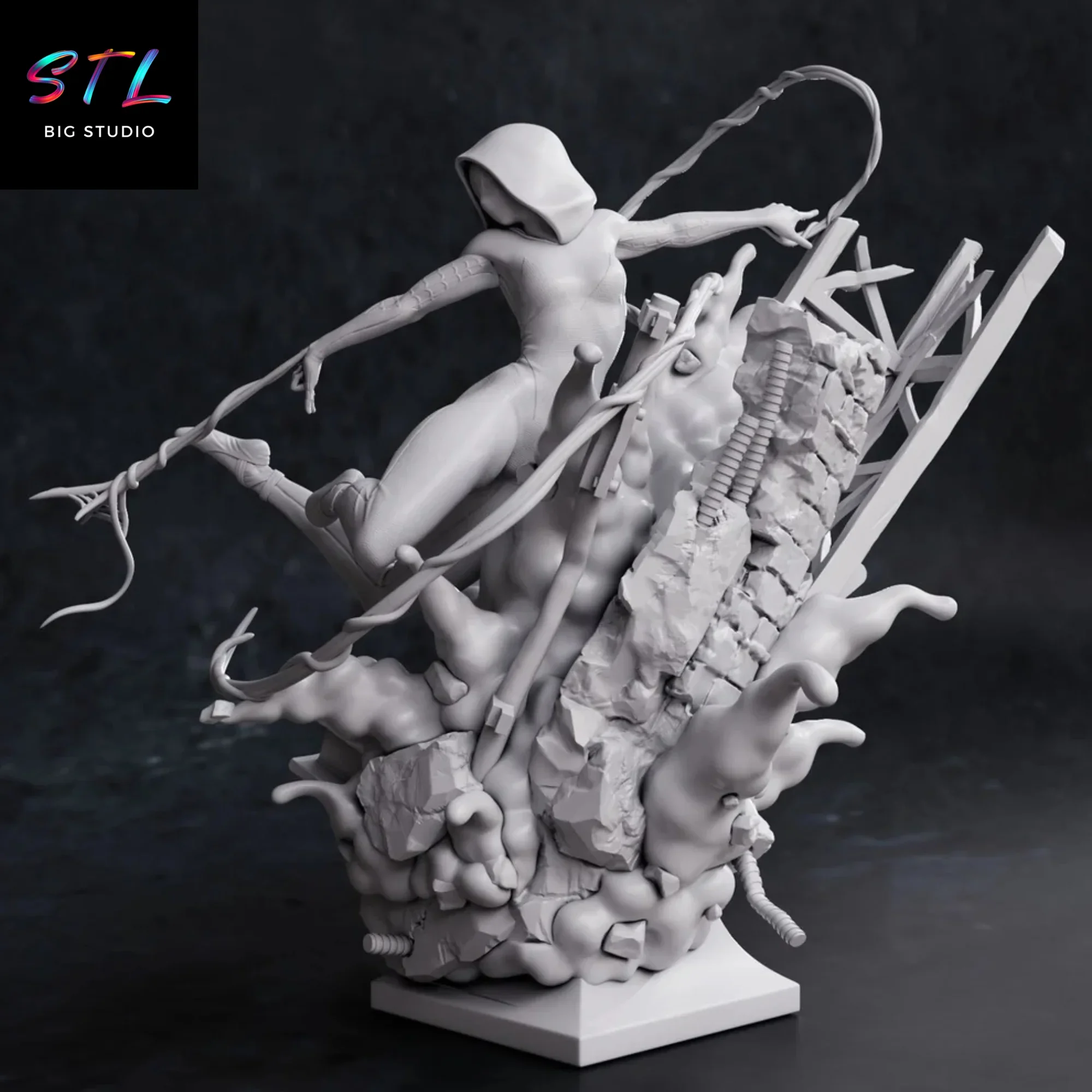 diorama gwen stacy stl spider-gwen para impresion 3d diorama gwen stacy stl spider-gwen para impresion 3d