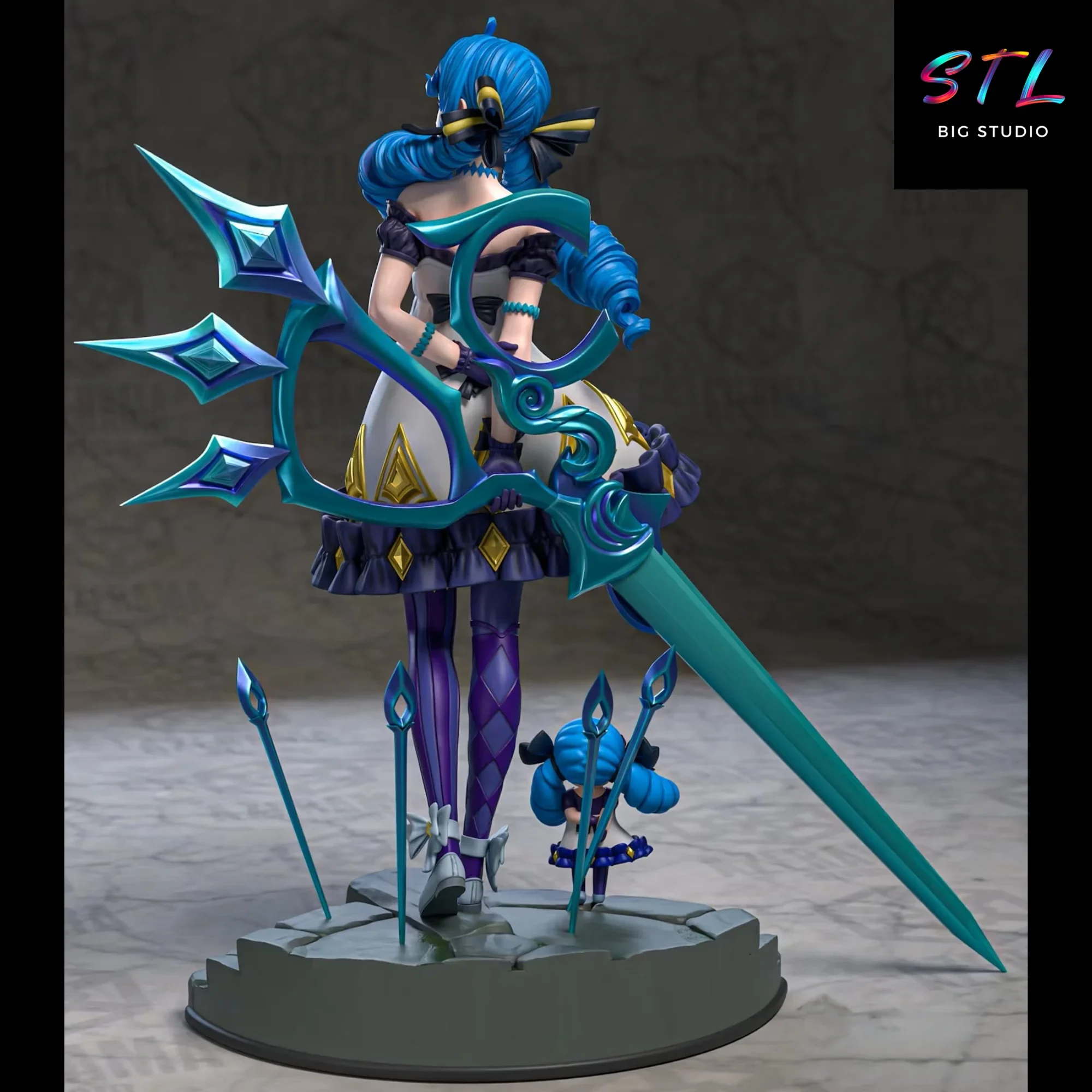 diorama gwen stl league of legends impresion 3d figura lol diorama gwen stl league of legends impresion 3d figura lol