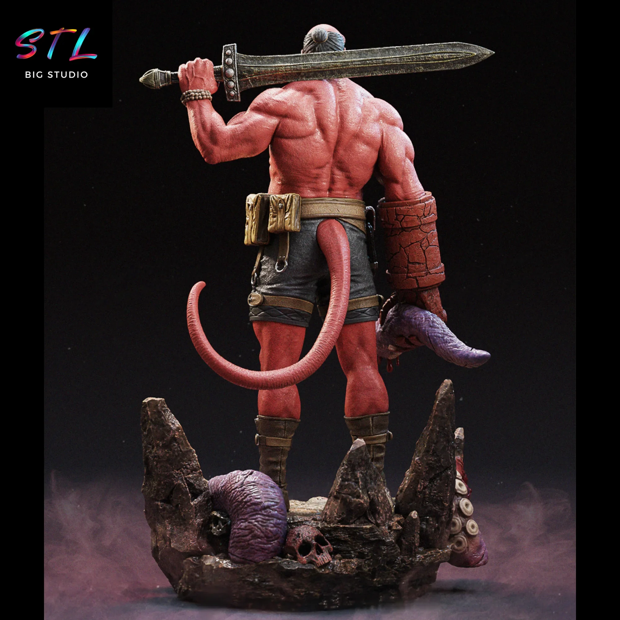 diorama hellboy stl figura impresion 3d diorama hellboy stl figura impresion 3d