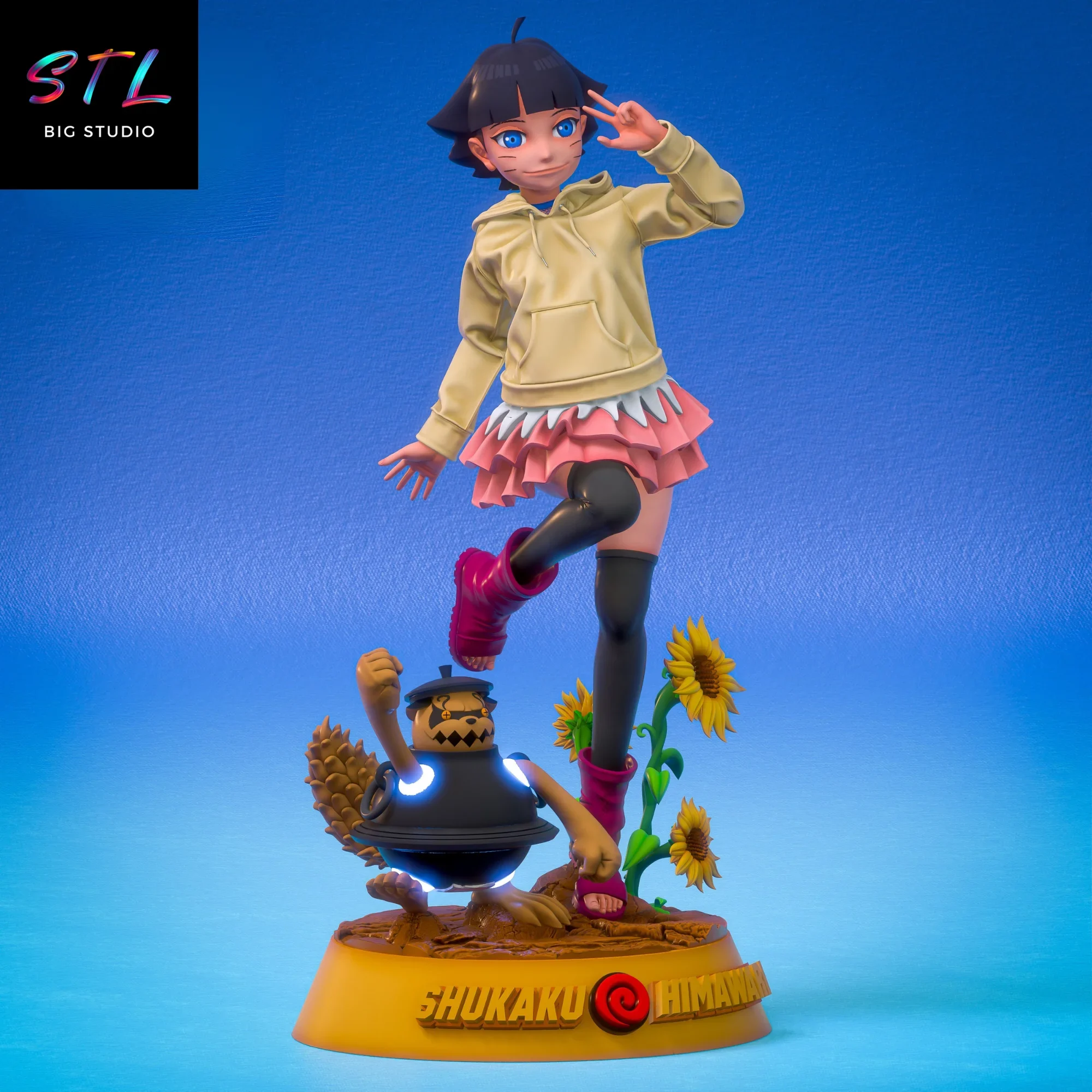 diorama himawari stl boruto impresion 3d diorama himawari stl boruto impresion 3d