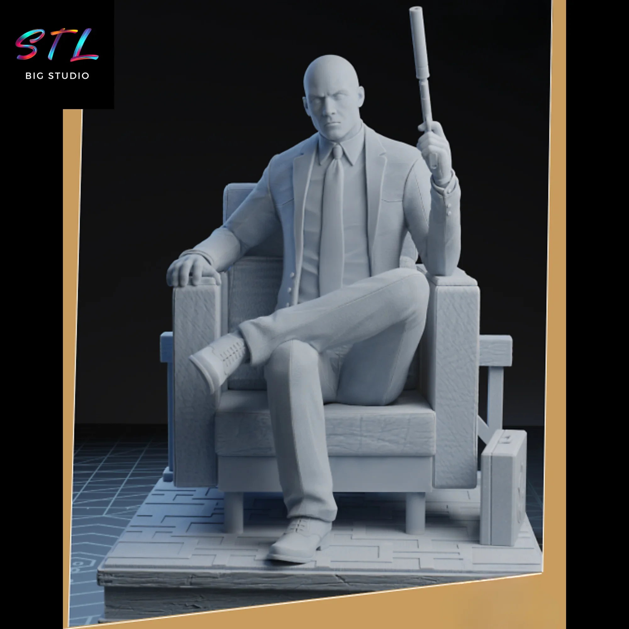 diorama hitman stl agente 47 figura impresion 3d diorama hitman stl agente 47 figura impresion 3d