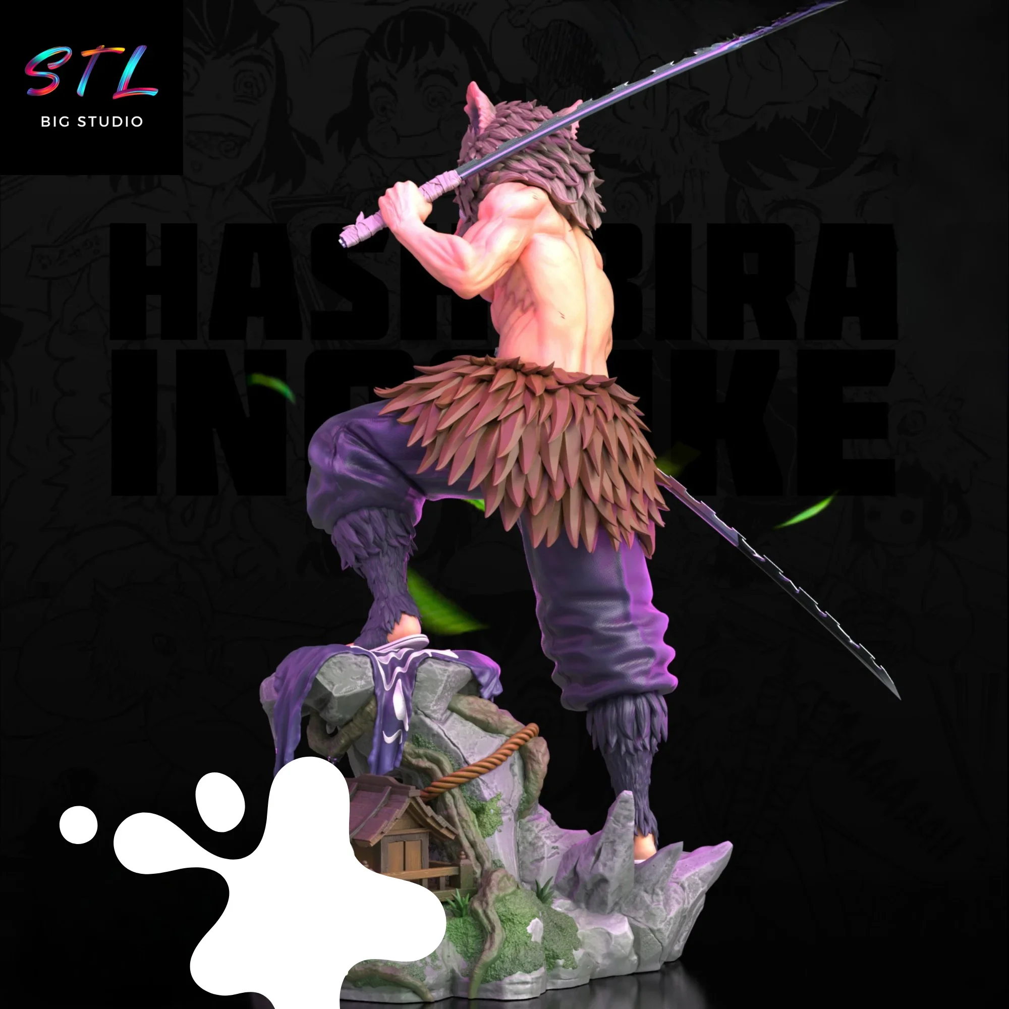 diorama inosuke hashibira stl kimetsu no yaiba impresion 3d diorama inosuke hashibira stl kimetsu no yaiba impresion 3d