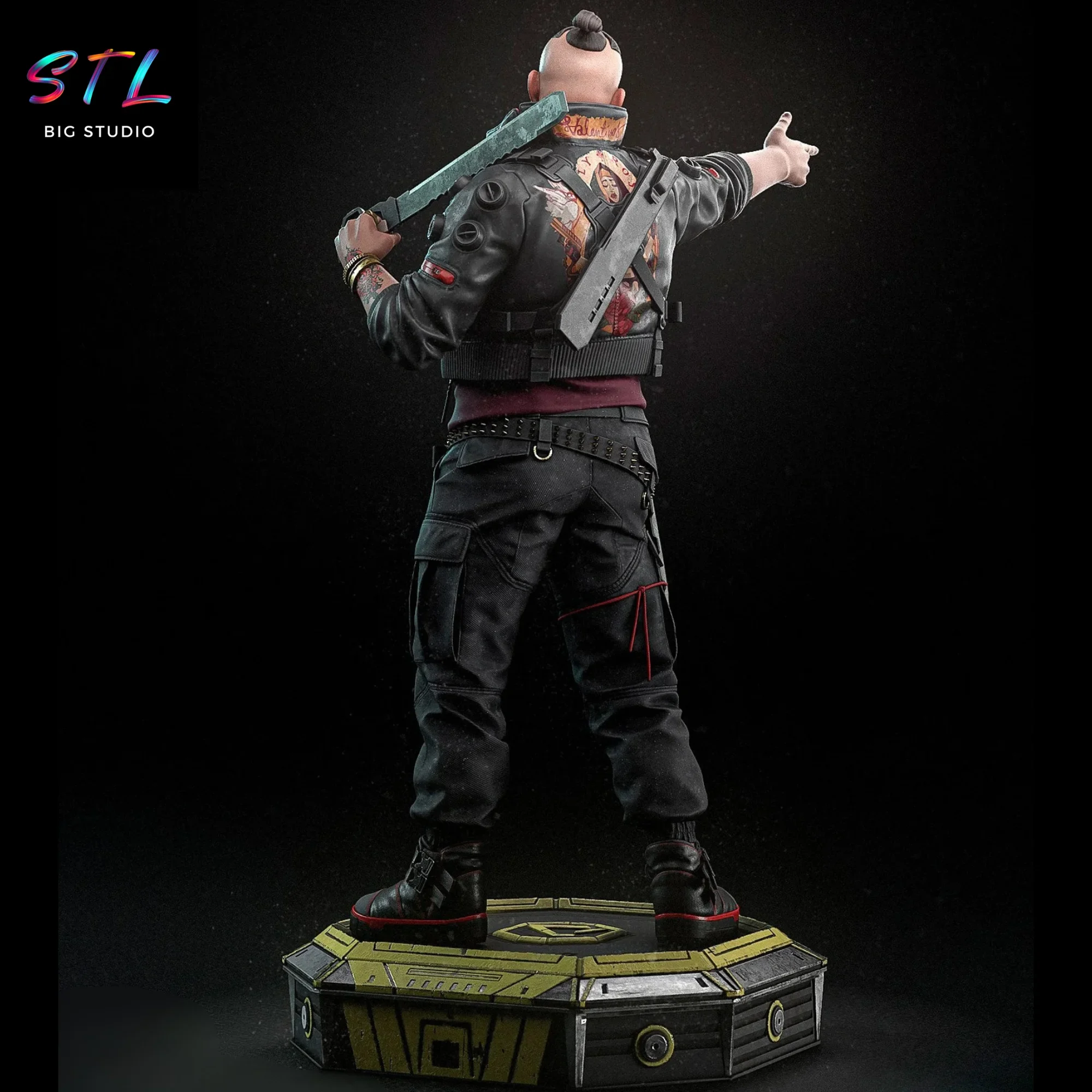 diorama jackie welles stl impresion 3d figura cyberpunk 2077 diorama jackie welles stl impresion 3d figura cyberpunk 2077