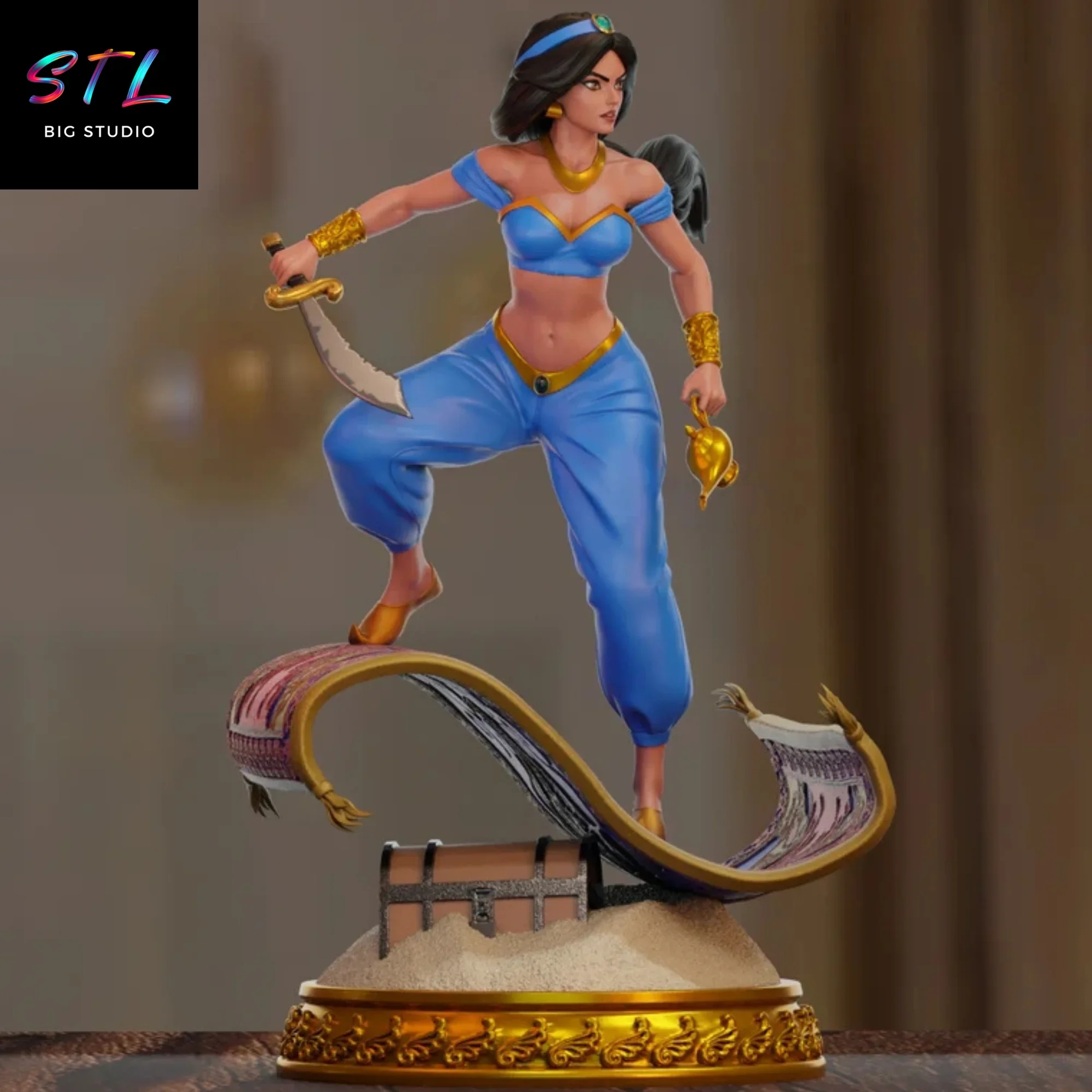 diorama jasmine stl impresion 3d figura aladdin disney diorama jasmine stl impresion 3d figura aladdin disney