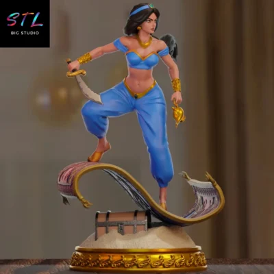 diorama jasmine stl impresion 3d figura aladdin disney