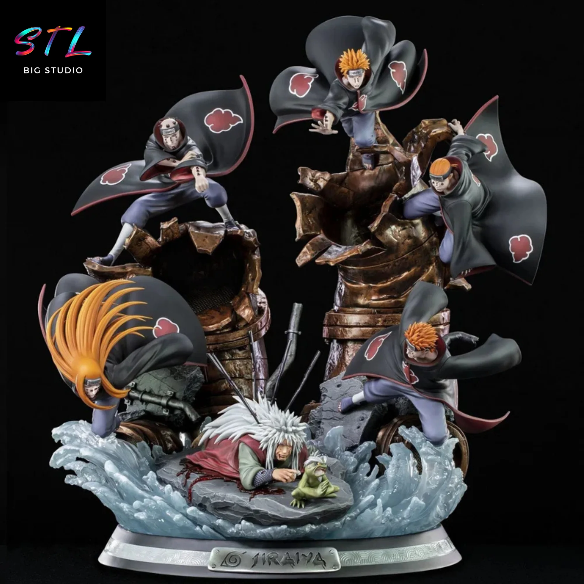 diorama jiraiya vs pain stl impresion 3d naruto
