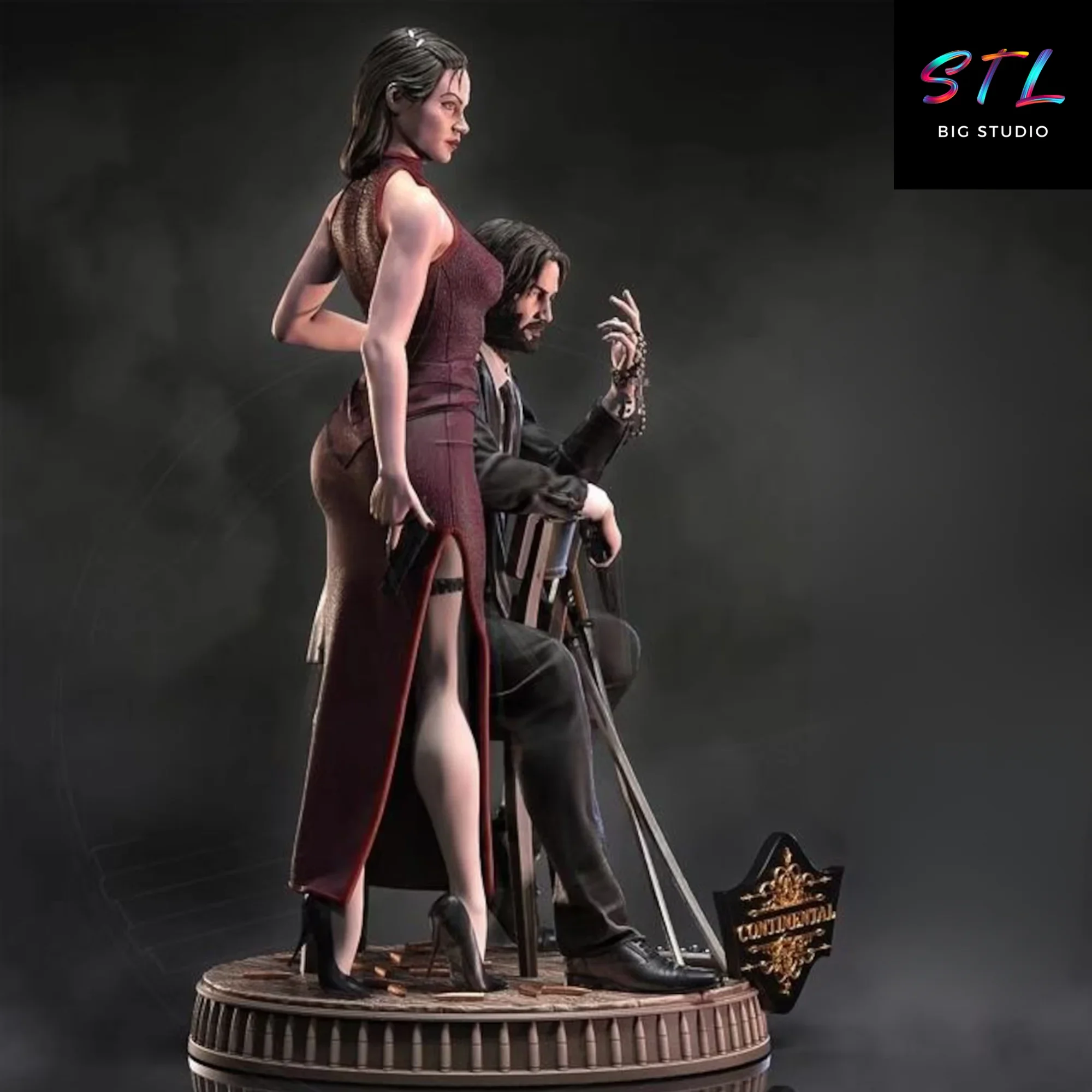 diorama john wick ballerina stl figura impresion 3d diorama john wick ballerina stl figura impresion 3d