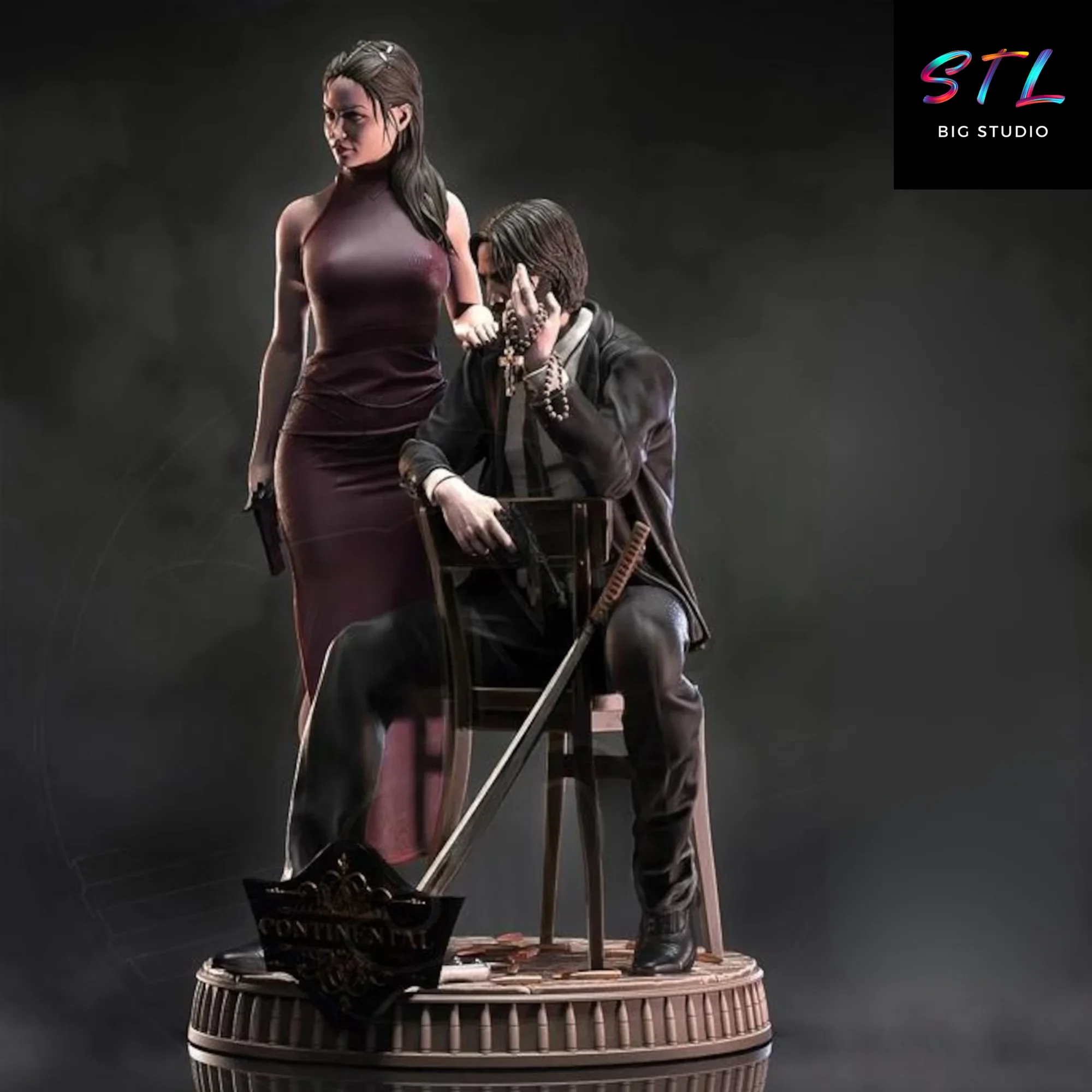 diorama john wick stl ballerina impresion 3d diorama john wick stl ballerina impresion 3d