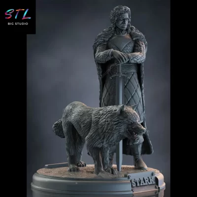 diorama jon snow stl juego de tronos stark impresion 3d